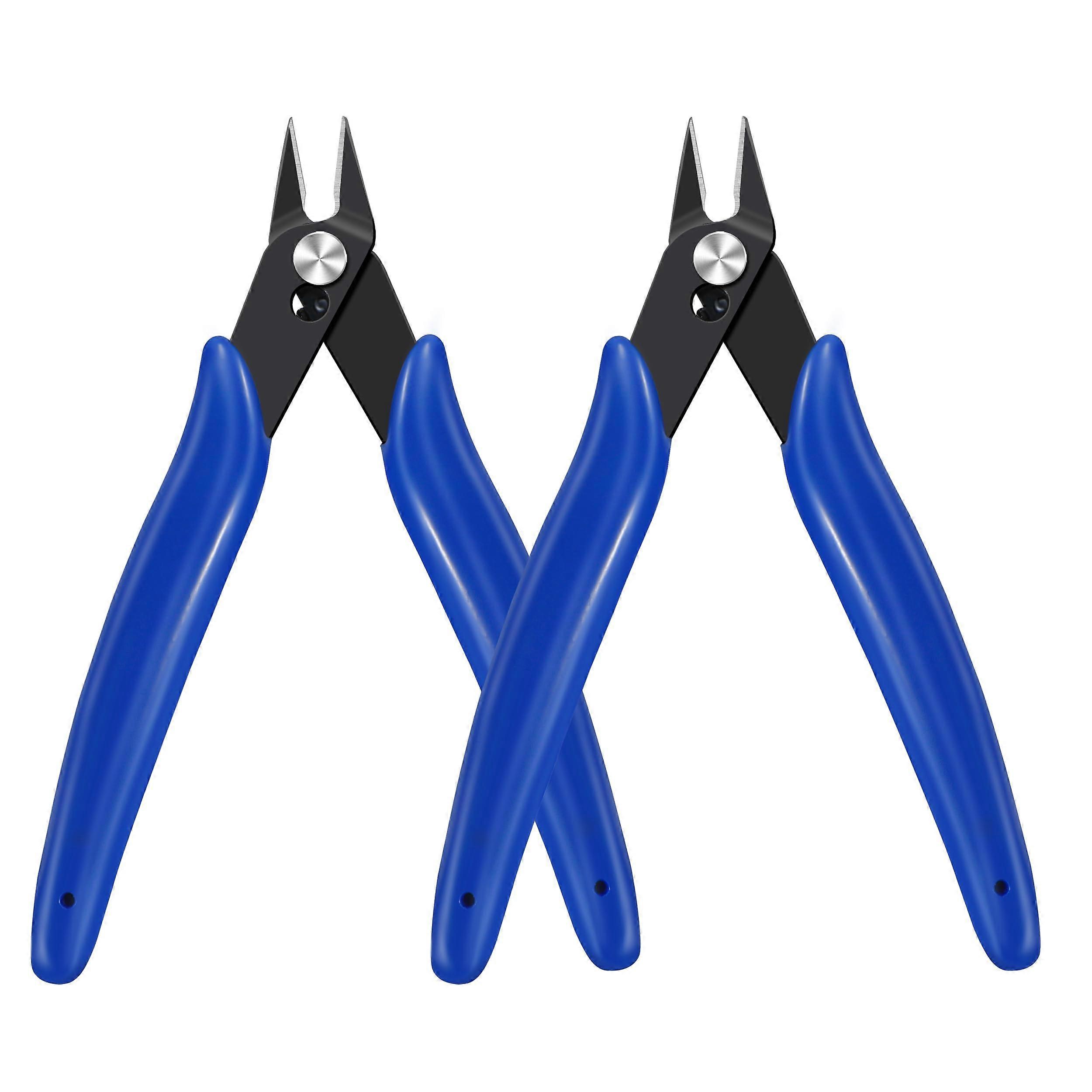 Mini Side Cutters for Electronics - Small Angled Wire Cutter Pliers for 0.5mm Soft Wires, Model Making, 2-Piece Set