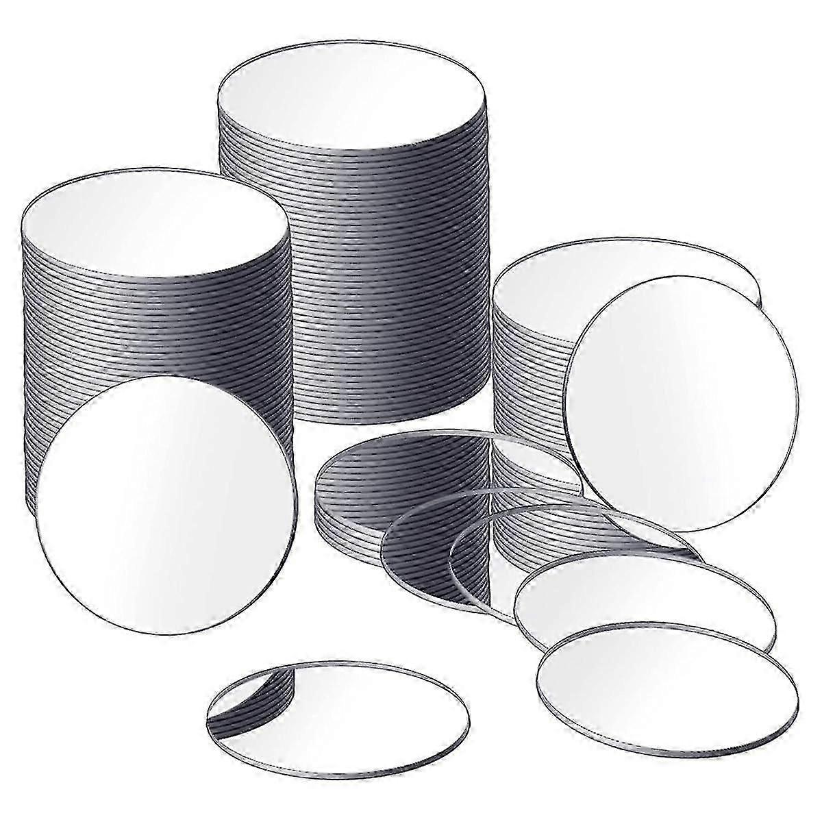 For 25 Pieces Acrylic Mini Size Round Mirror Adhesive - Small Round Mirror Craft Mirror Tiles for Creative Crafts