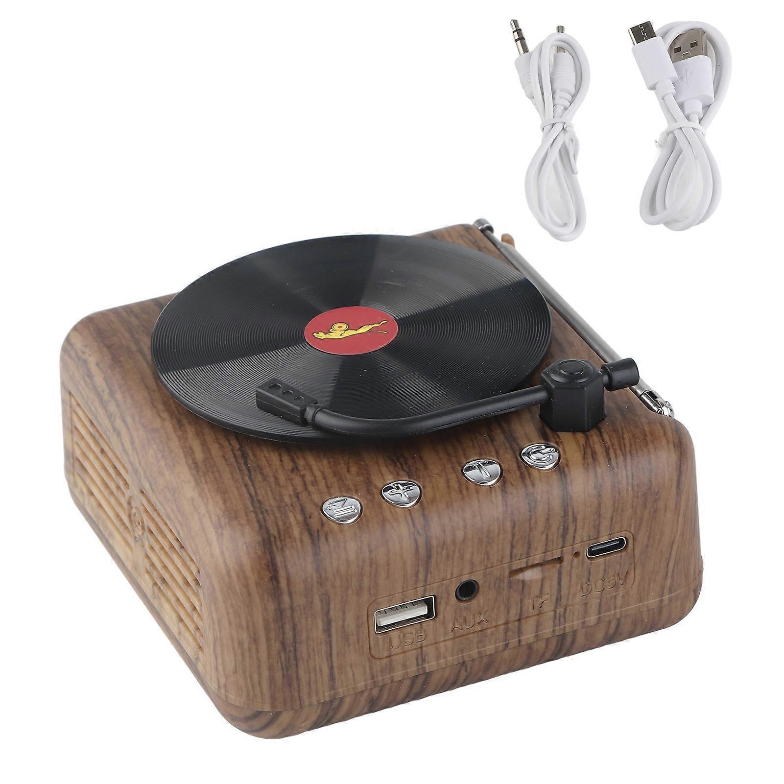 Wireless Bluetooth Vinyl Record Player with Built-in Subwoofer