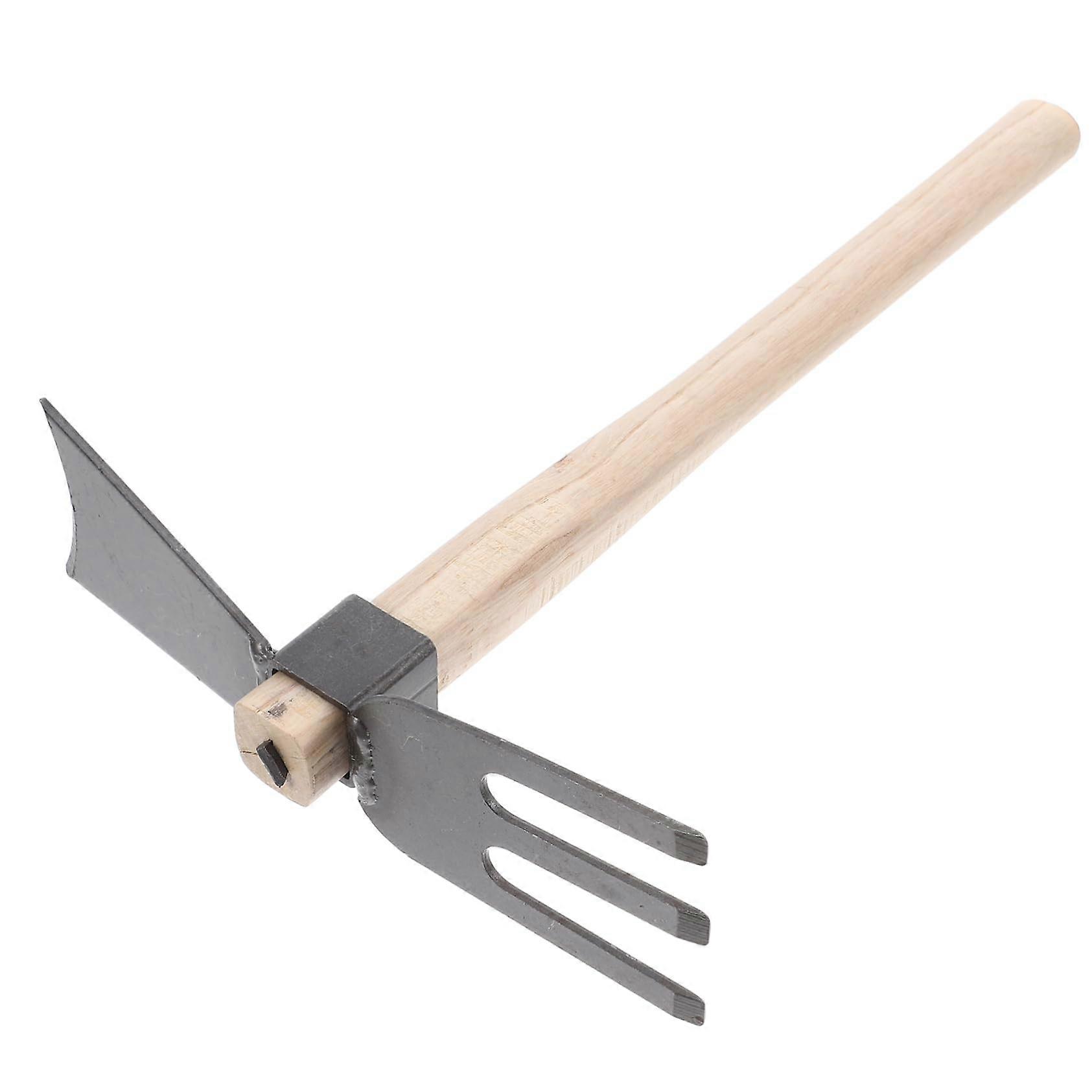 Garden Hoe with Wooden Handle, Robust Dual Function Hoe for Effective Weeding and Digging, Durable Garden Tool for Vegetables and Flower Beds