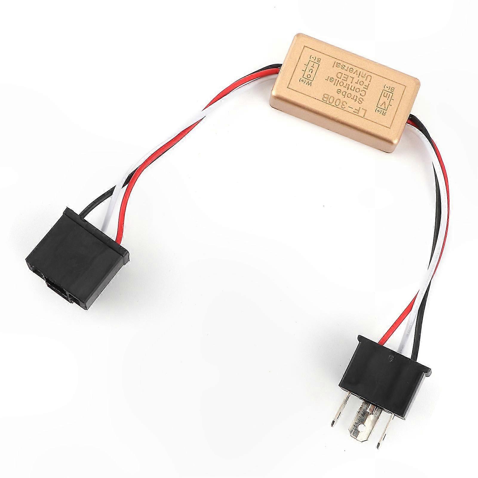 H4 Socket Strobe Flash Module with Burst Flash Mode for LED Headlights and Fog Lights
