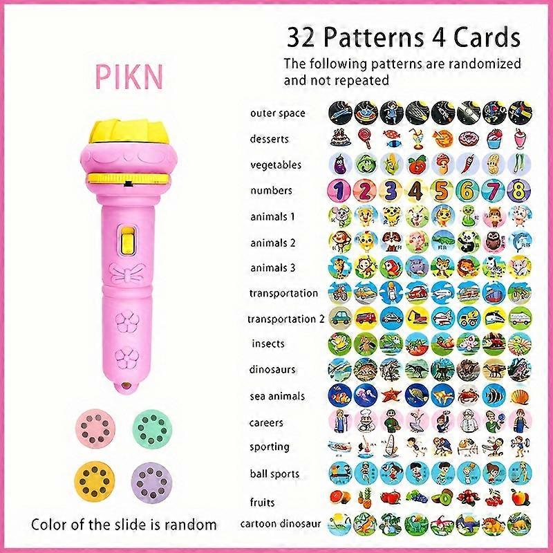 Funny Projection Flashlight: Stimulate your imagination with 32 designs and 4 cards Suitable Projection Flashlight
