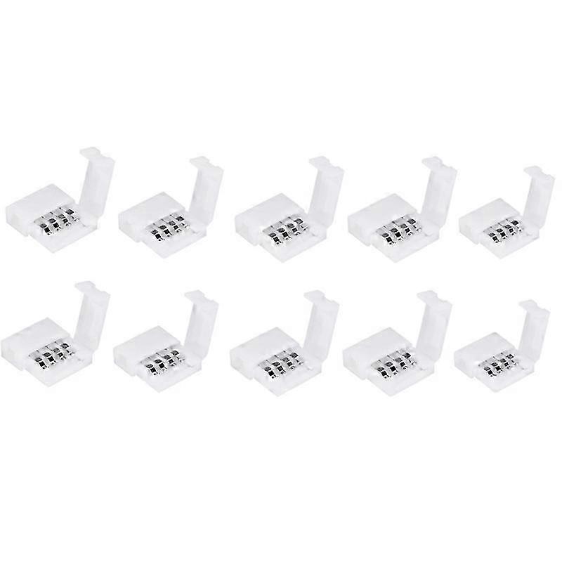 10 Pcs 4 Pin 10mm RGB LED Light Strip Connectors Solderless Adapter Terminal SZRH A-D