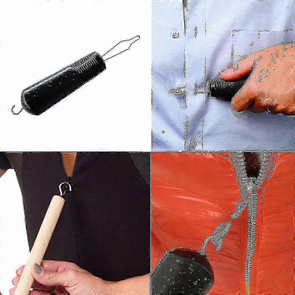 One-Handed Button Hook and Zipper Pull Assistant Tool for Easy Dressing Aid
