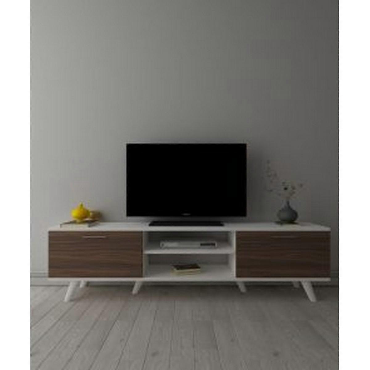 Mobile Porta TV Eliana, Bianco, Truciolare Melaminico, 35x180x45 cm
