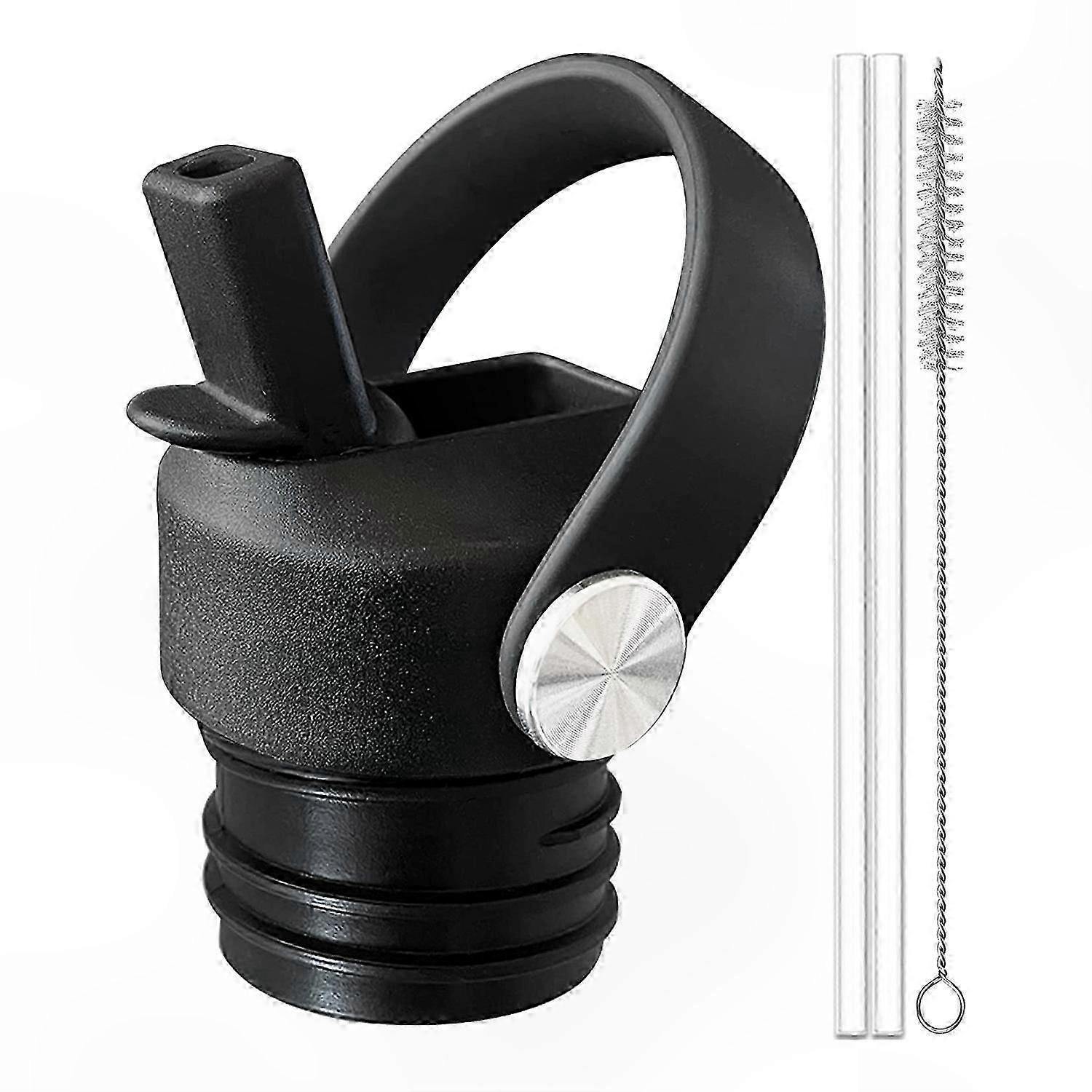 Flexible Handle Straw Lid for 18-24 Oz Water Bottles, Universal Fit Replacement Cap