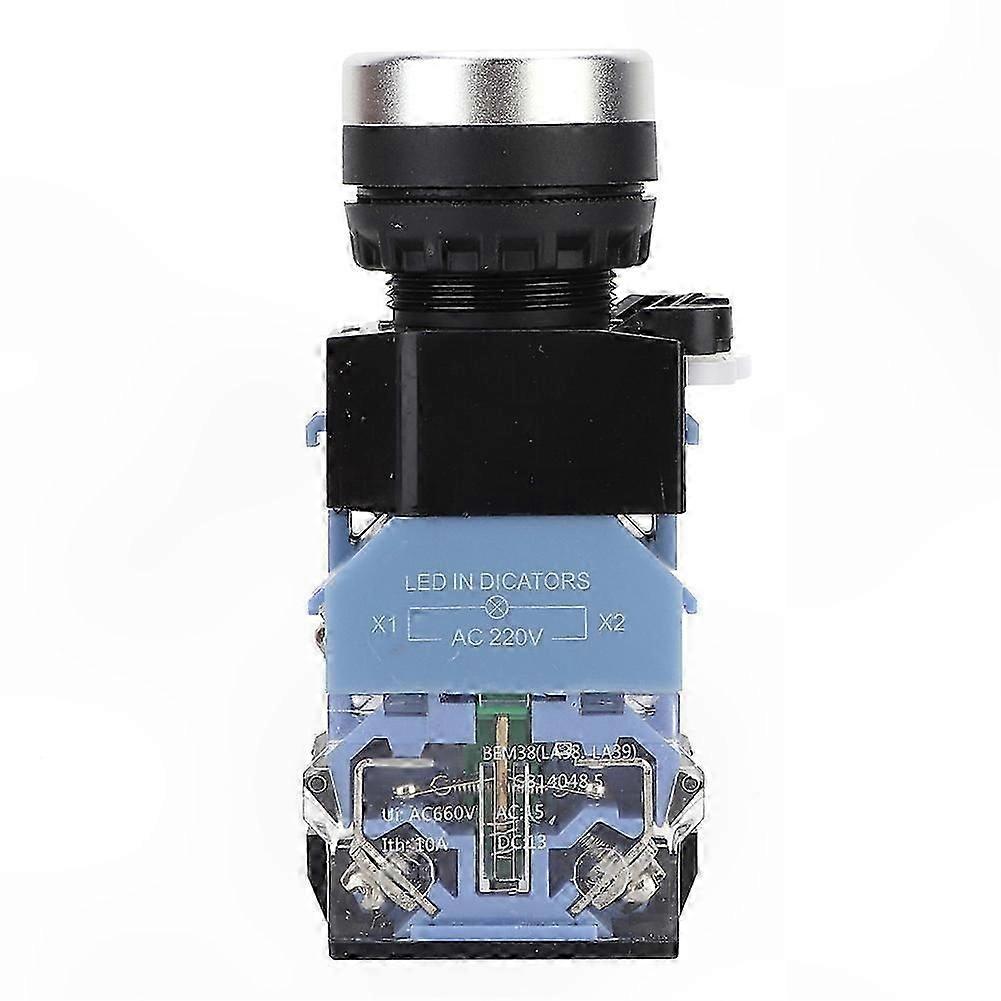 10 Pack Self-Resetting Flat Head Button Switch with Green LED Indicator for Circuit Control