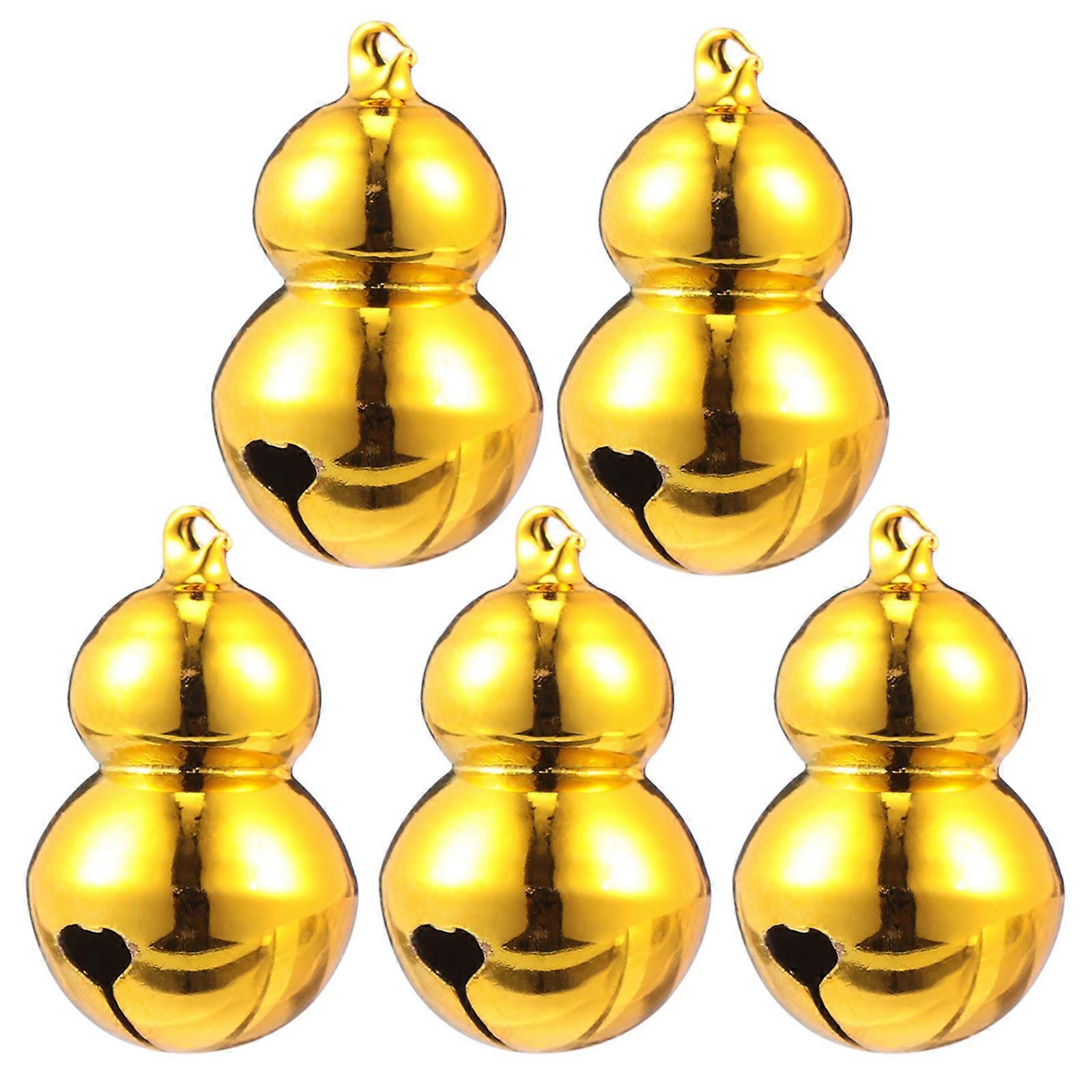 5pcs Gourd Bells for Pet Accessories DIY Craft Charms Christmas Ornaments Keychains Wind Chimes Pet Bells