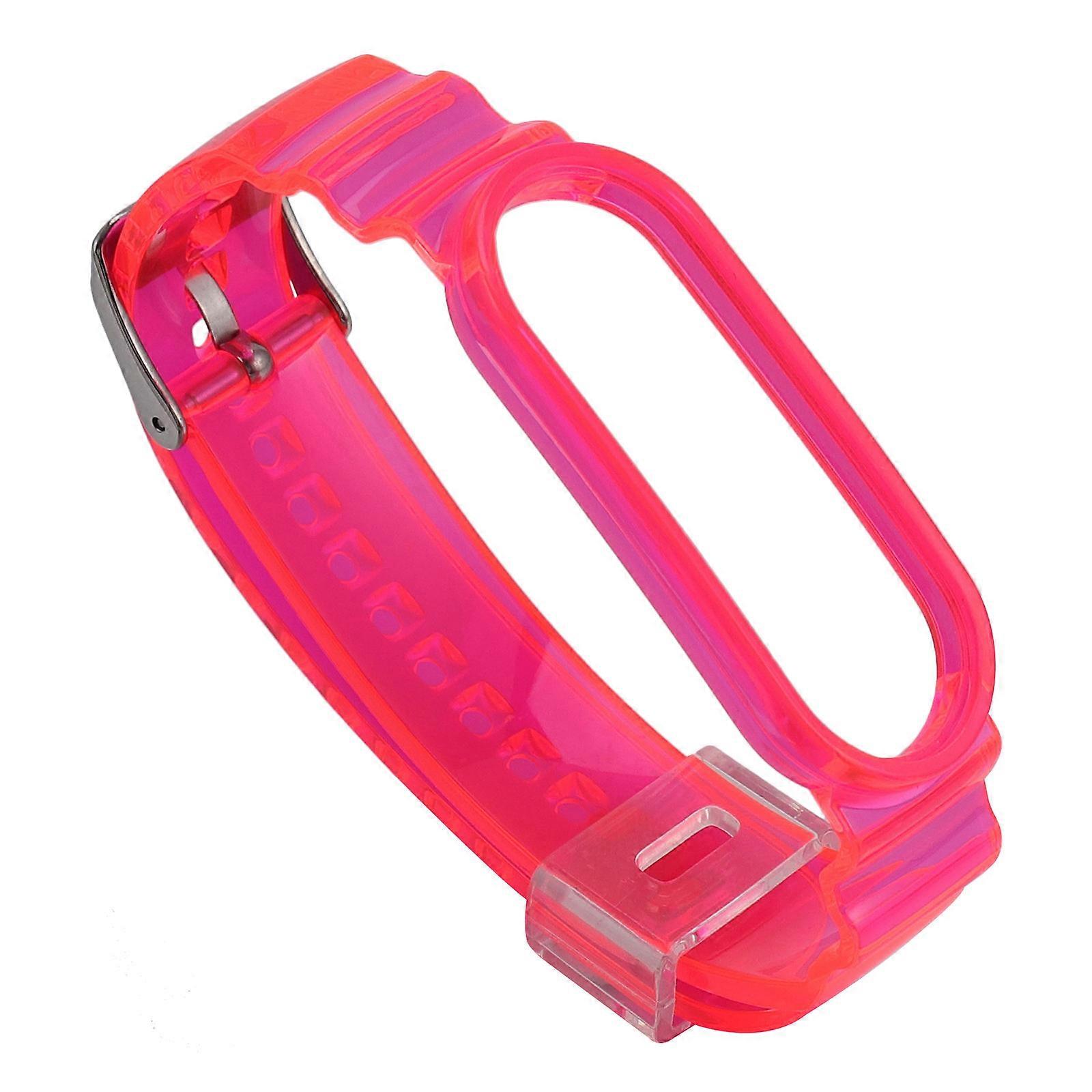 Quick Release Watch Strap Compatible for Xiaomi 3 Durable Plastic Rosy Color Adjustable 1Pack