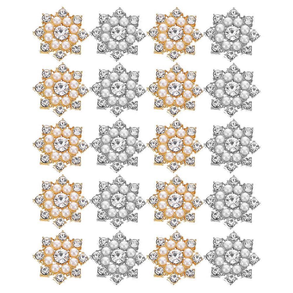 20pcs DIY Snowflake Decor Patches – Rhinestone & Imit8 Pearl Embellishments for Phone Cases, Hair Clips & Accessories – Shiny & Creative Crafting