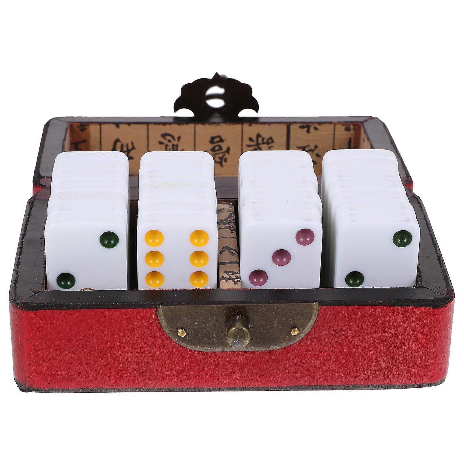 Retro Style Dominoes Game Set in Wooden Box for Family Fun, Festivals & Gatherings – Timeless Educational Play for Adults