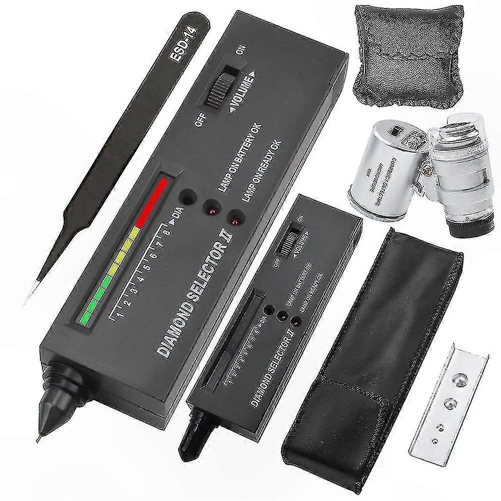 Professional Diamond Testing Pen with 60x LED Magnifier, Portable Gemstone Detector for Beginners and Experts