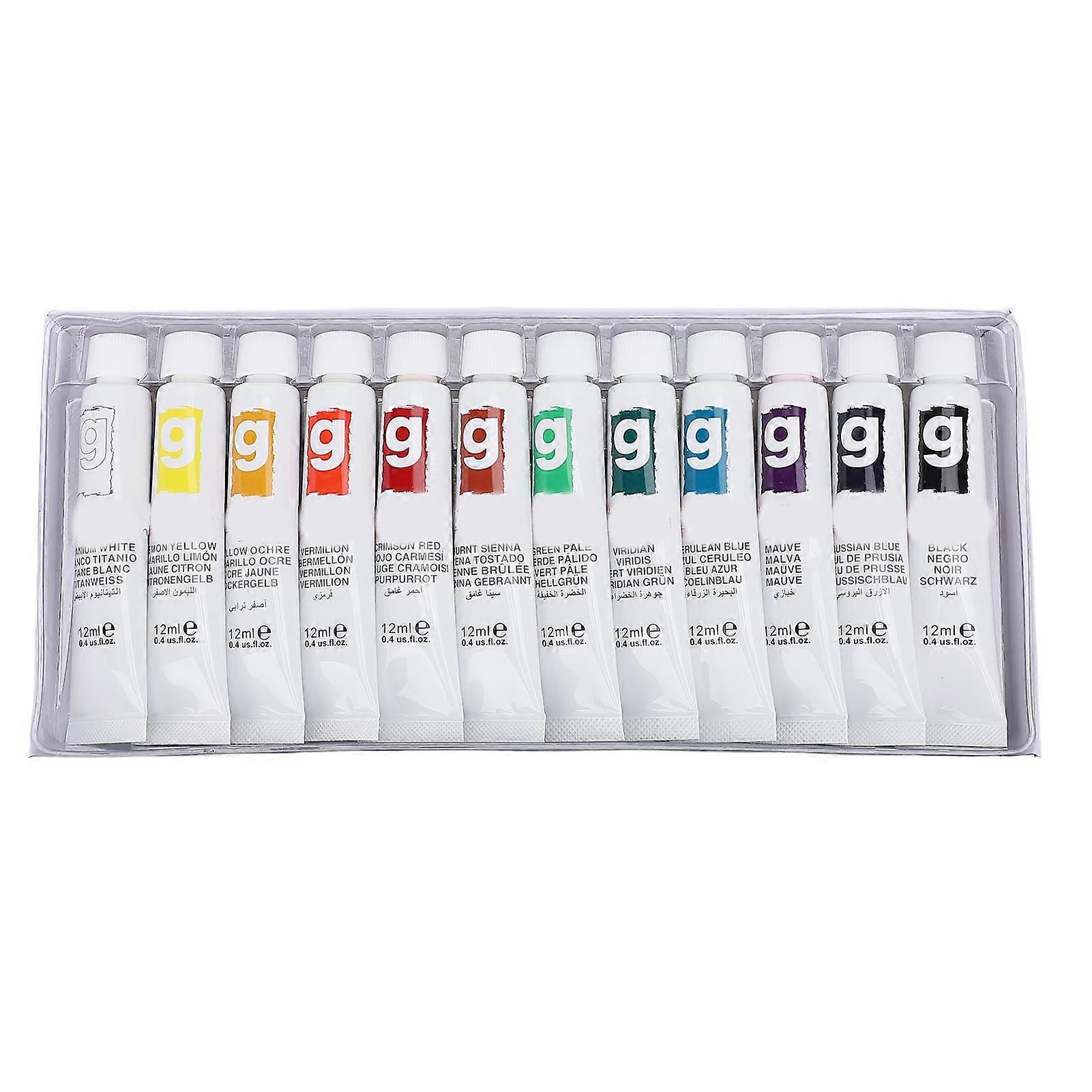 Watercolor Paint Tube Set 12ml Vivid Color Liquid Gouache Paint Tubes for Students Beginners