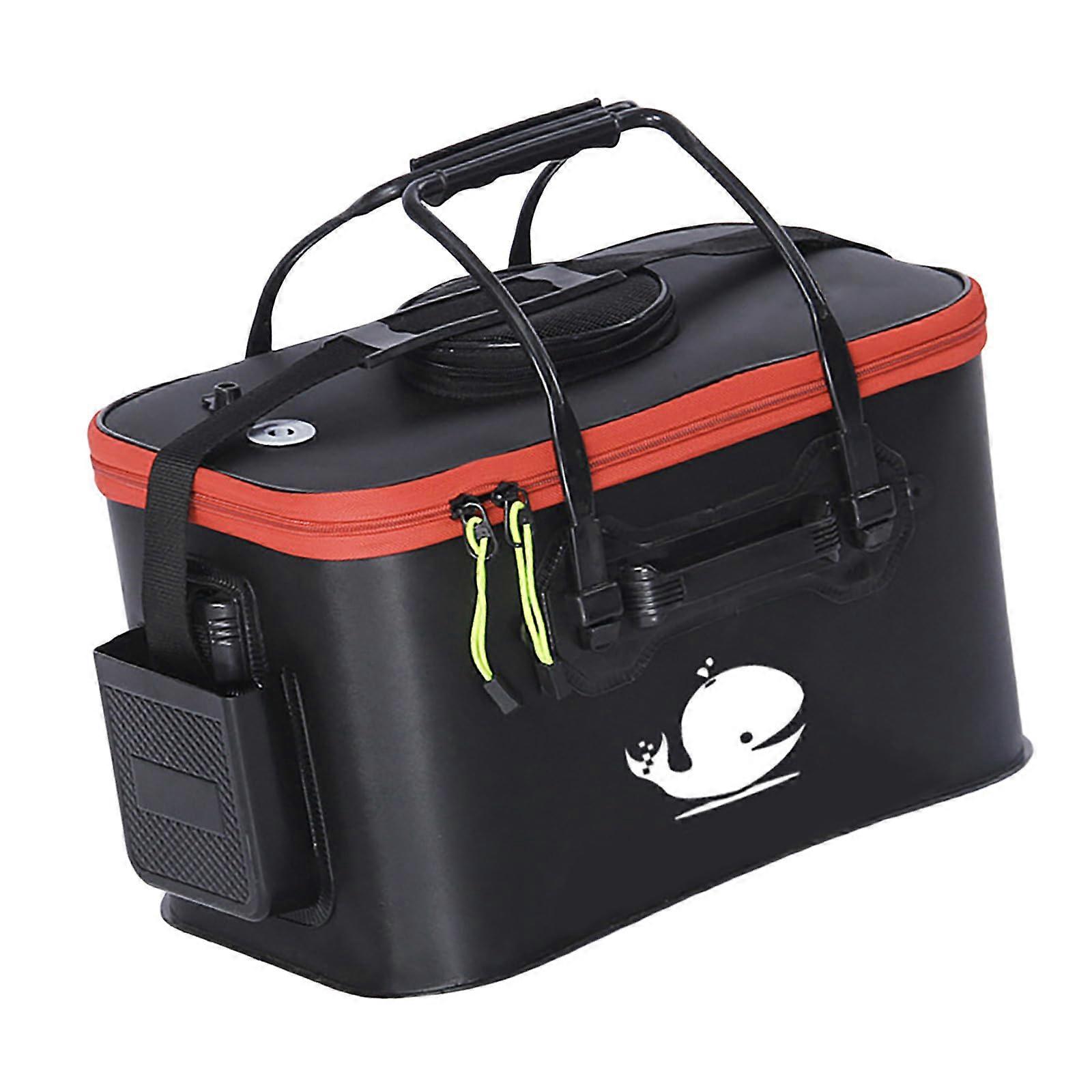 Fishing Bucket With Handle Foldable Tackle Box Space Saving Fishing Container
