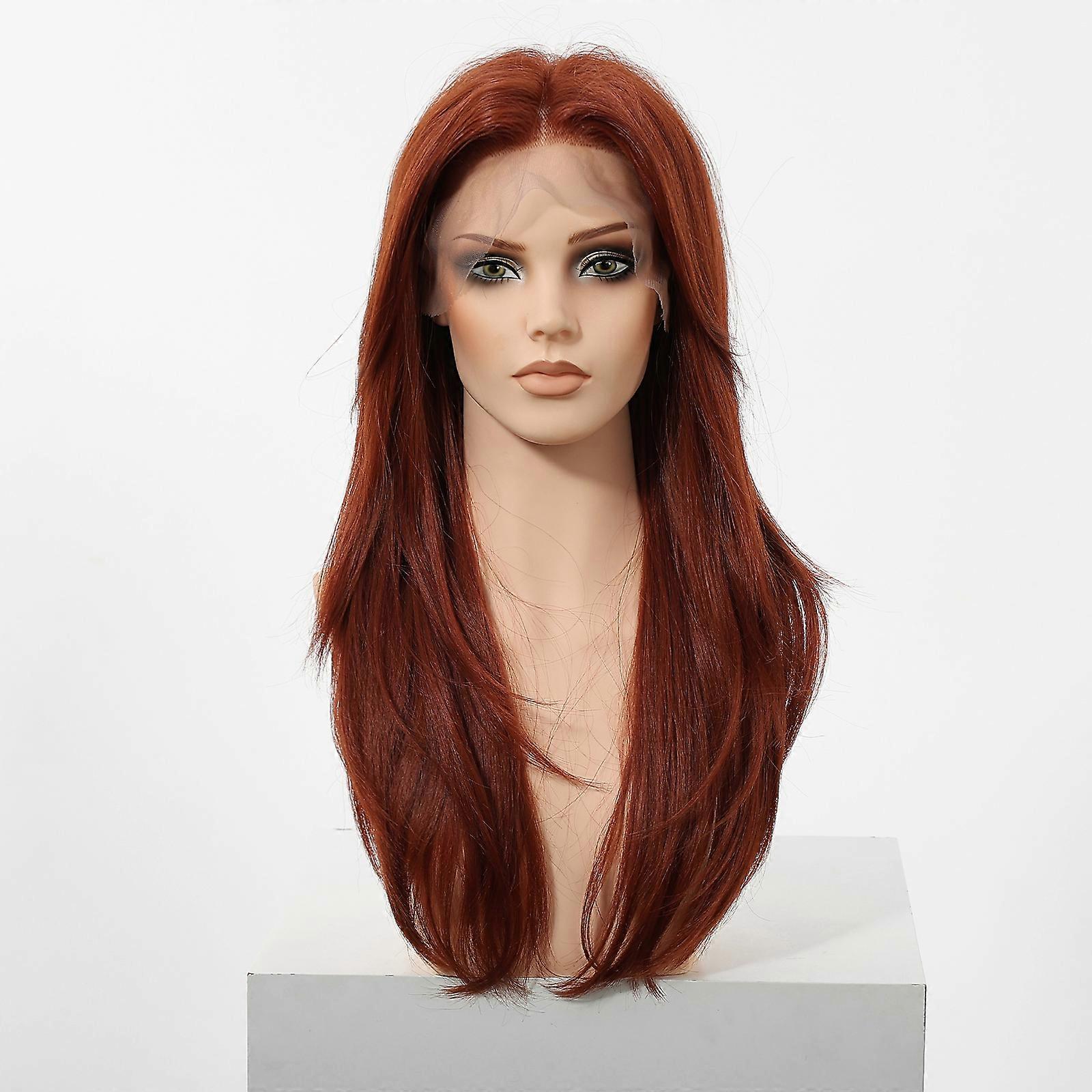 Red Side Bangs 13x4 Free Parting Lace Front Wig for Women – Heat-Resistant Synthetic with Natural Look