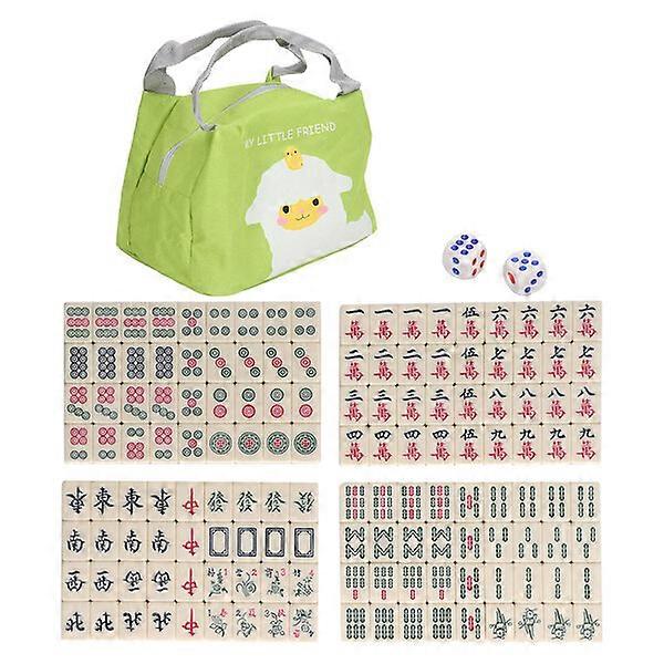 Educational mahjong, 144 pieces, compact and portable with clear patterns