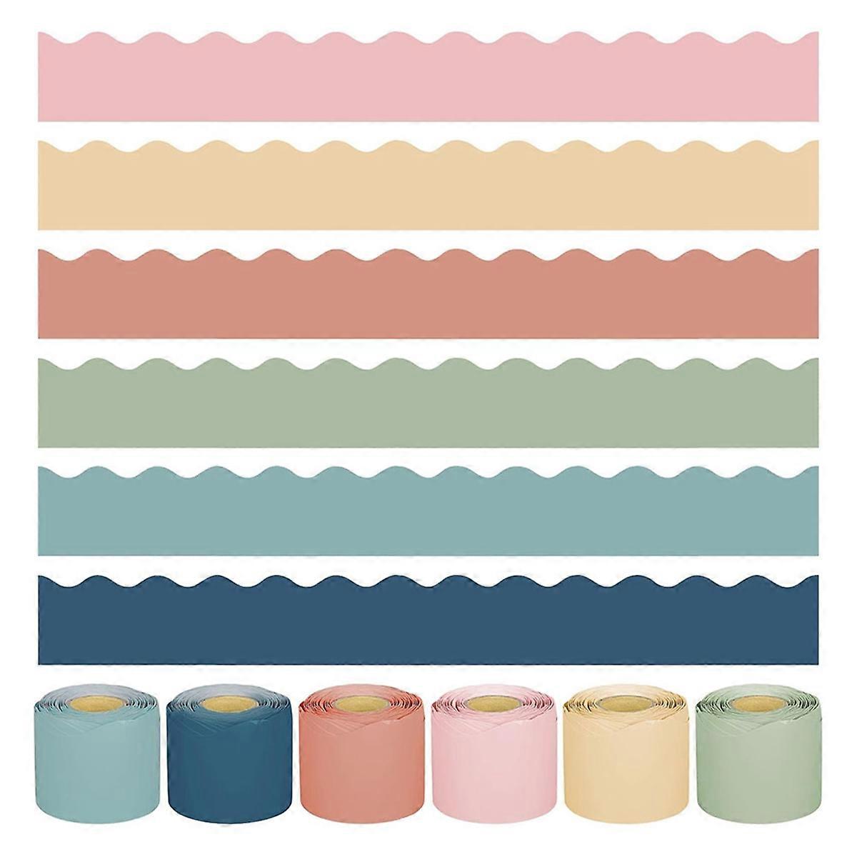 240Ft Boho Bulletin Board Borders Colorful Classroom Border Trim Boho Scalloped Borders Stickers Rolled 6 Rolls