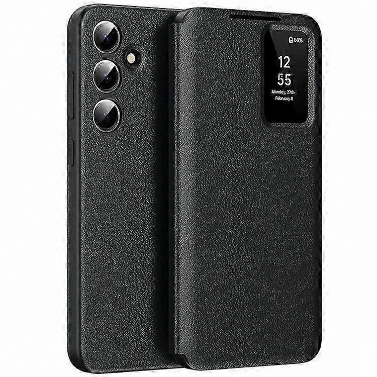 Smart View Window Phone Case with Card Holder - Leather Cover for 5G Devices