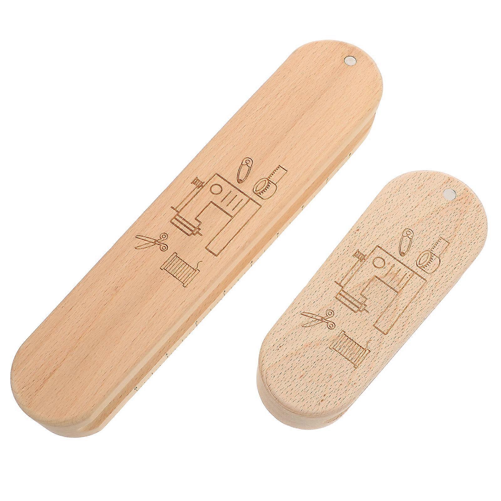 Tailor Clapper For Steam Iron Sewing Tools And Gadgets 2Pcs Beige Wood Ironing Tools Scale Design Multifunctional Use