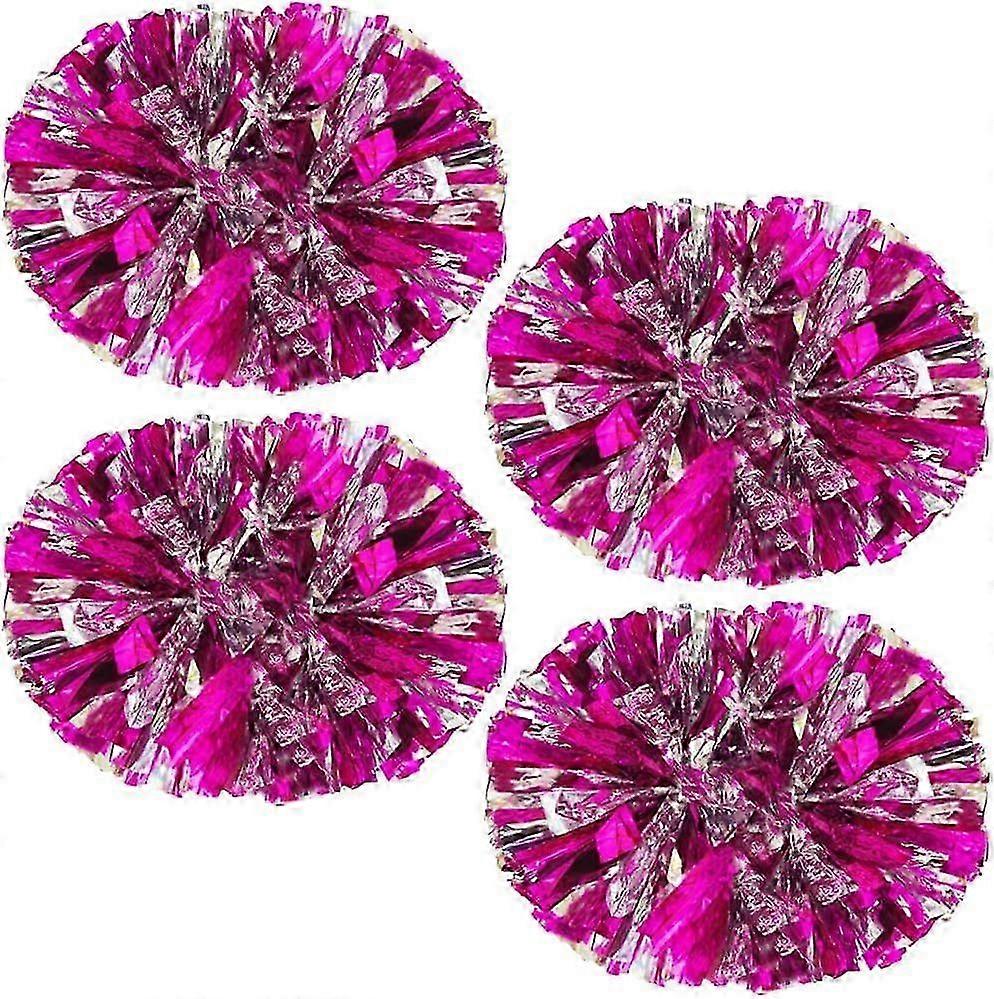 2025 Latest Model 4 Pack Cheerleading Pom Poms,Metallic Cheer Pom Poms with