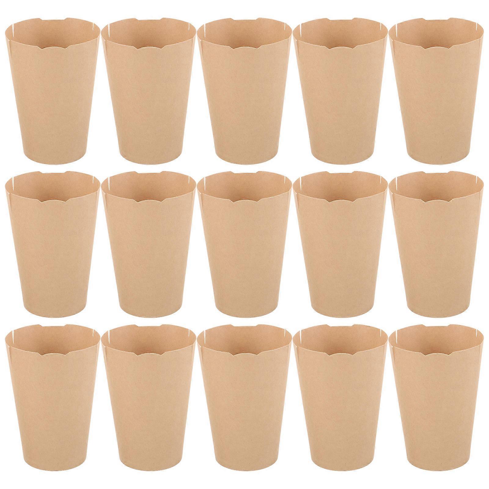 Khaki Disposable Paper Food Cups for Parties and Events Made from Durable Kraft Paper 50pcs
