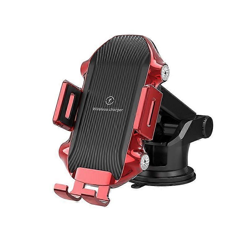 Wireless Car Charger Fast Charging Phone Holder Dashboard Windshield Phone Charger for Samsung Galaxy S24 Ultra / S24 Plus / S24 /S23 FE(Red)