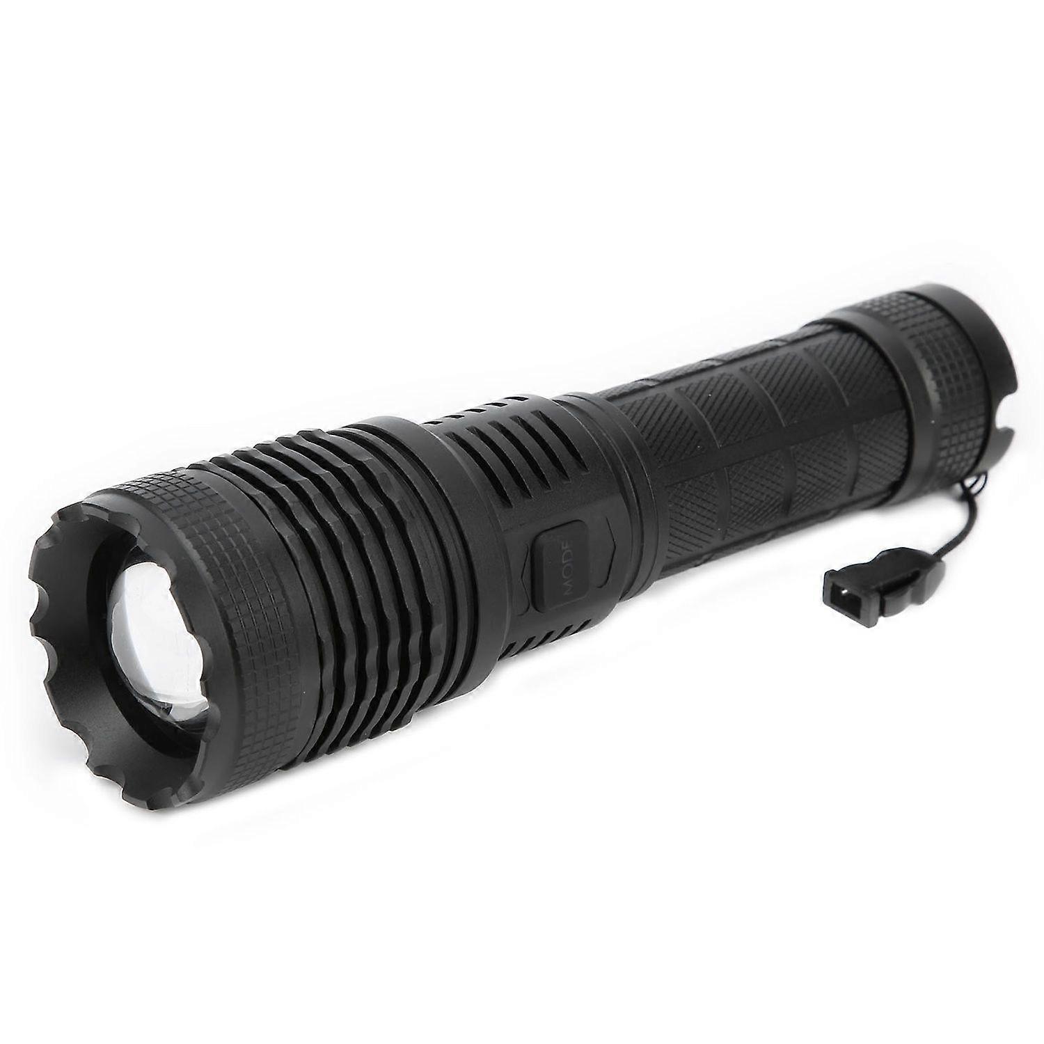 USB Torch Flashlight - Powerful, Zoom Function, 5 Modes(Black)