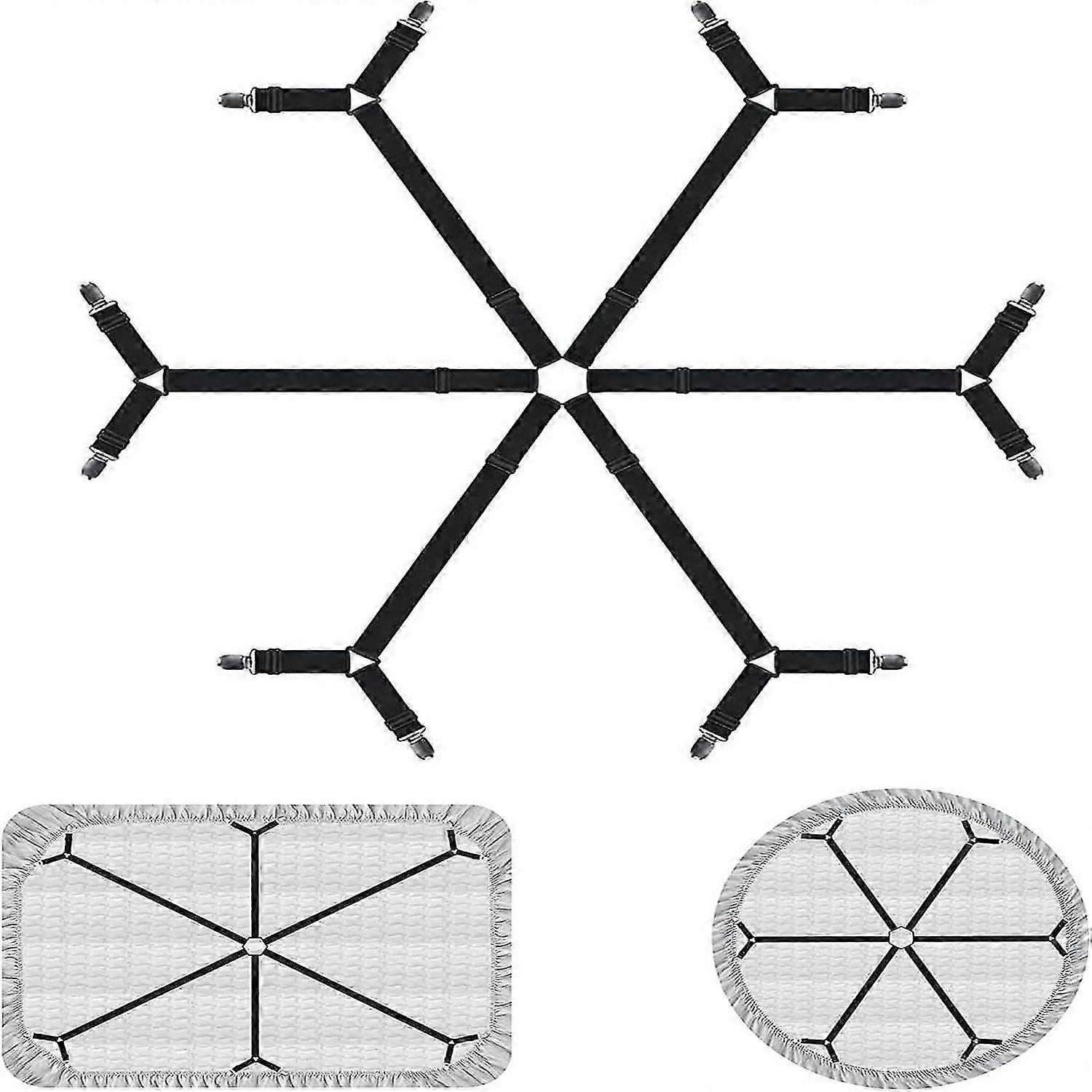 6 Sides Bed Sheet Clips, Mattress Cover Clips for Fitting Sheets, Bed Sheet Fasteners Adjustable