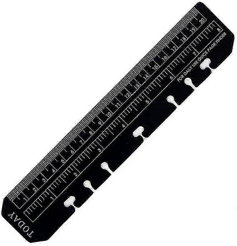 Black Plastic A5 Ruler For 6 Ring Refillable Notebook, Organizer Journal, Notebook