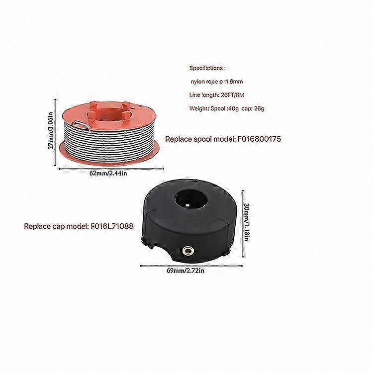 Lawn Mower Spool Thread Reel and Cap Set for ART 23/26 COMBITRIM Models F016800175 F016L71088 Replacement Parts