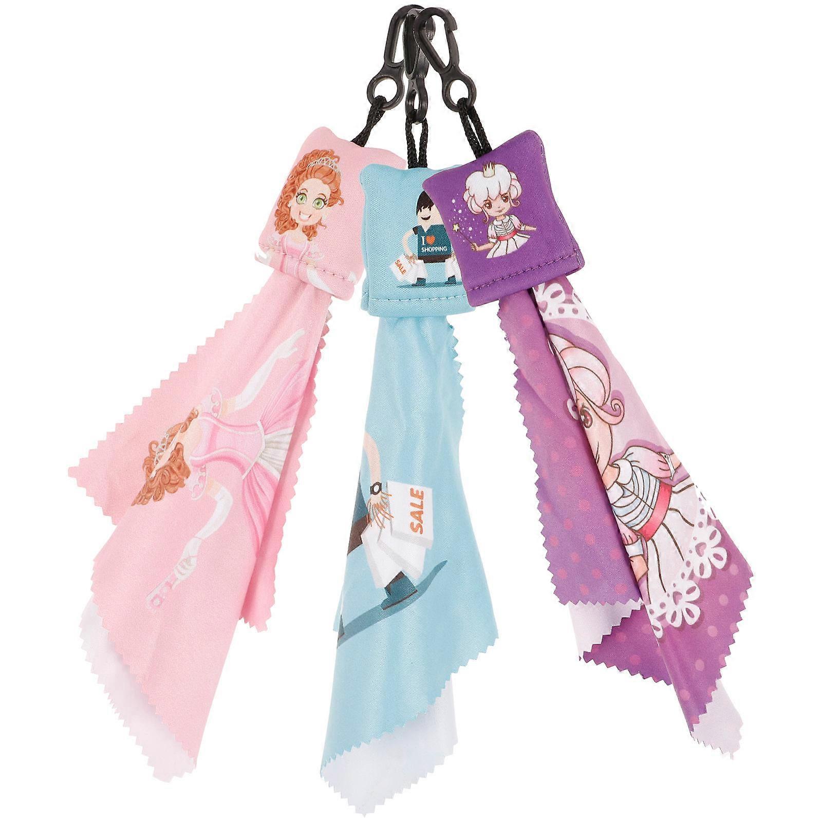Mobile Phone Screen Wipe Lens Cleaner for Cleaning 3Pcs Keychain Cloth