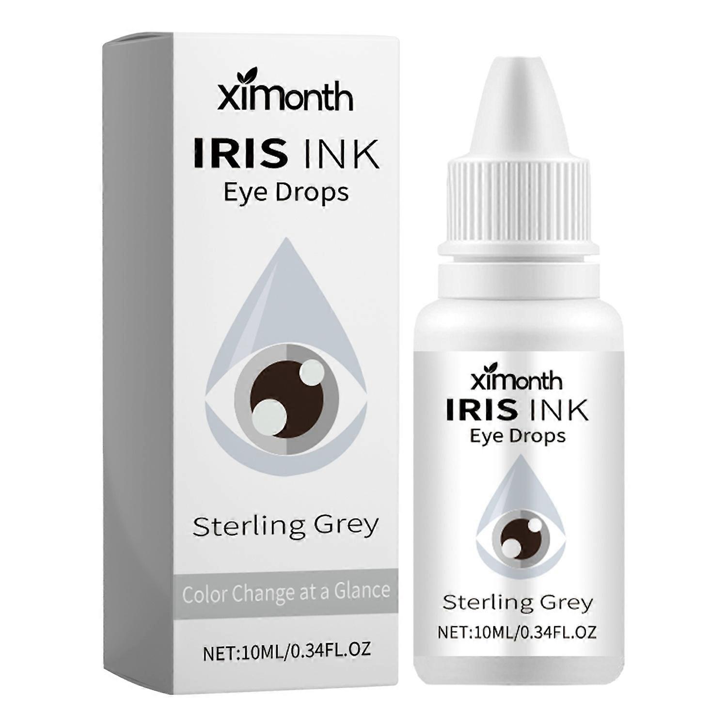 1-6pcs XIMONTH Iris Ink Eye Drops 10ml For Eye Fatigue Relief Moisturizing Vision Improvement - Gray
