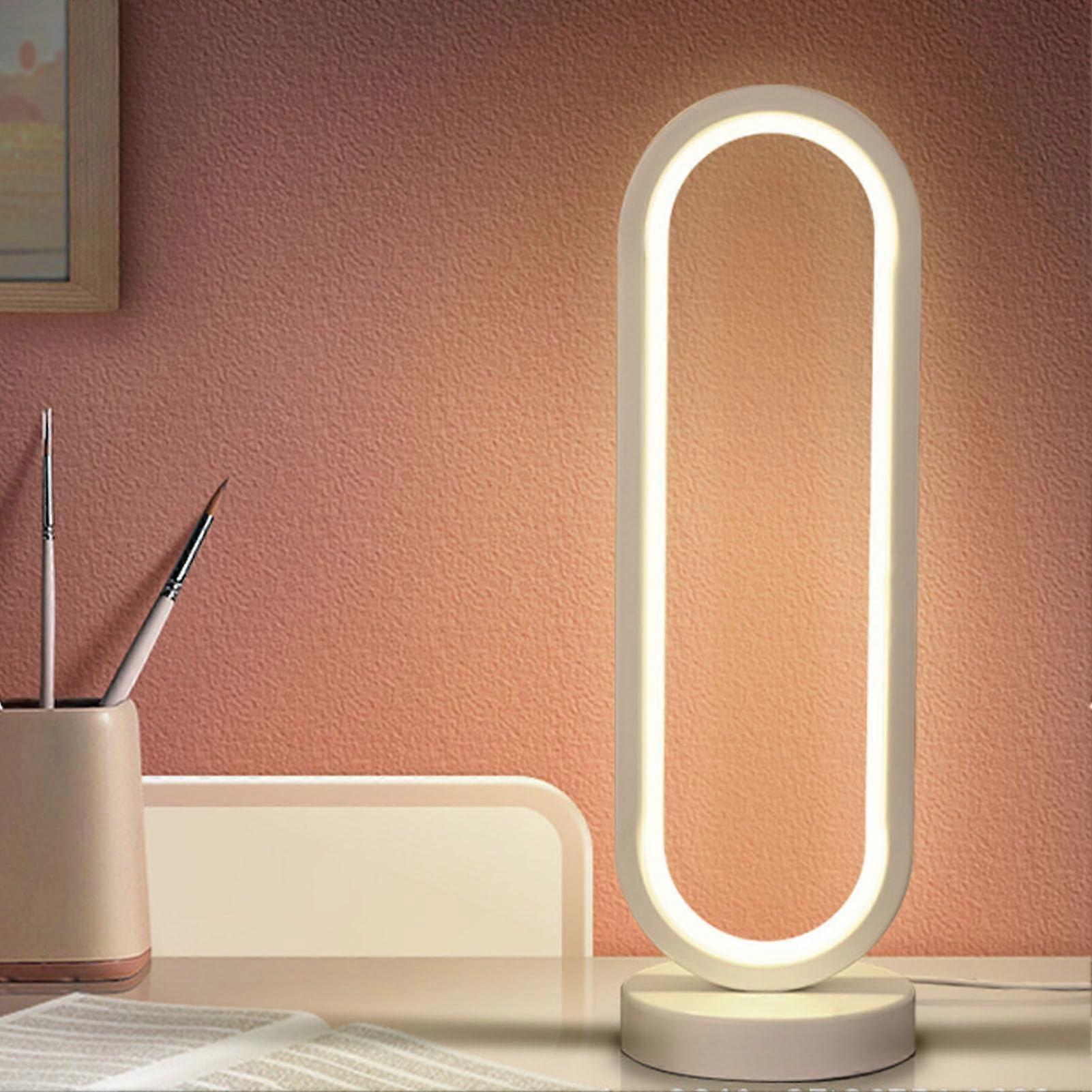 Oval LED Table Lamp Dimmable 3W Energy Efficient Bedside Light for Home Office Bedroom White Light Design