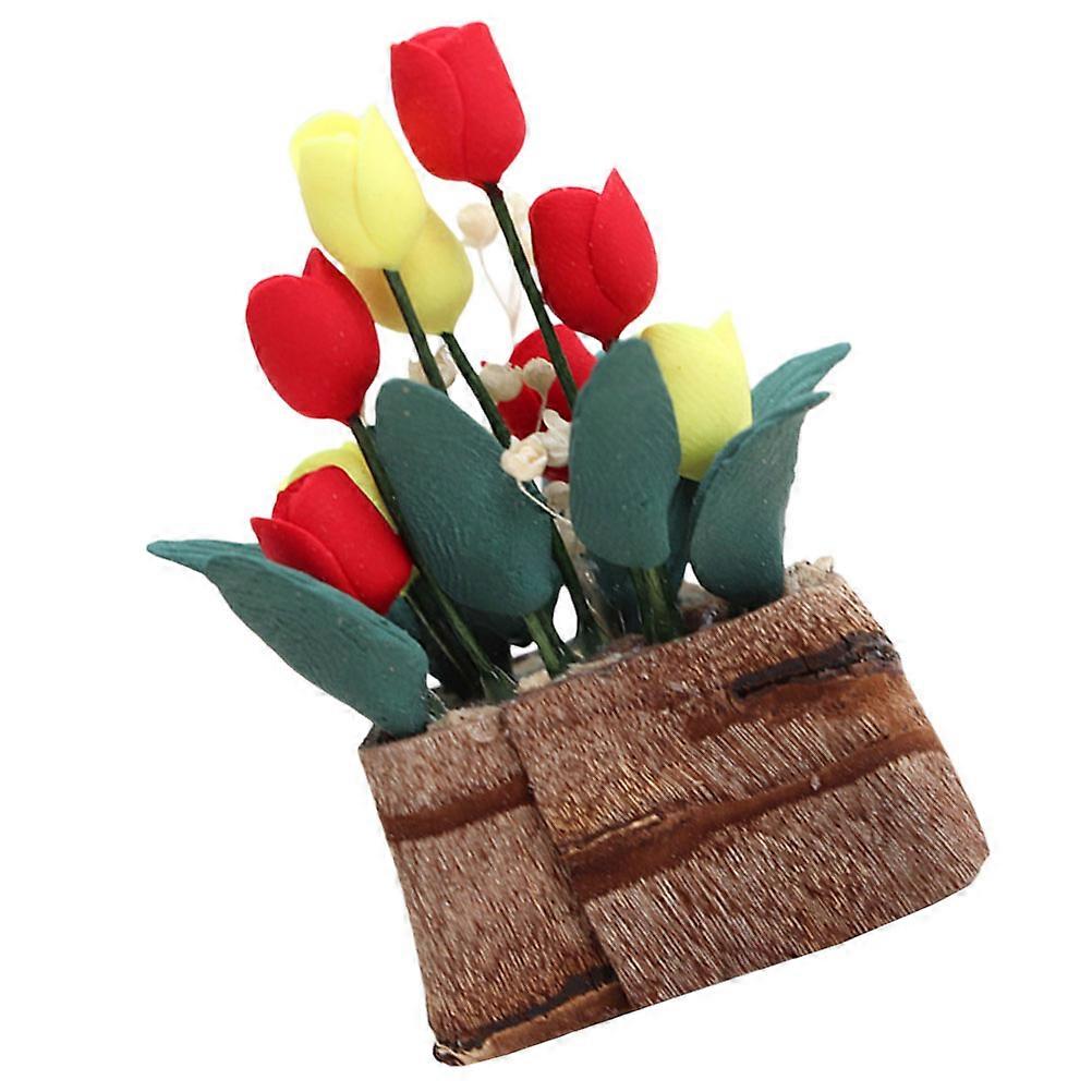 Miniature Flower Bonsai Model for Decoration with Resin Material