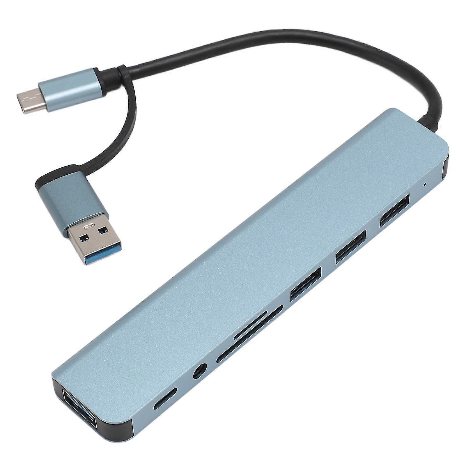 8 in 1 USB C Hub Multi Port Adapter USB 3.0 USB 2.0 USB Type C Fast Data Transfer USB C Hub with Card Slot for Phone Tablet
