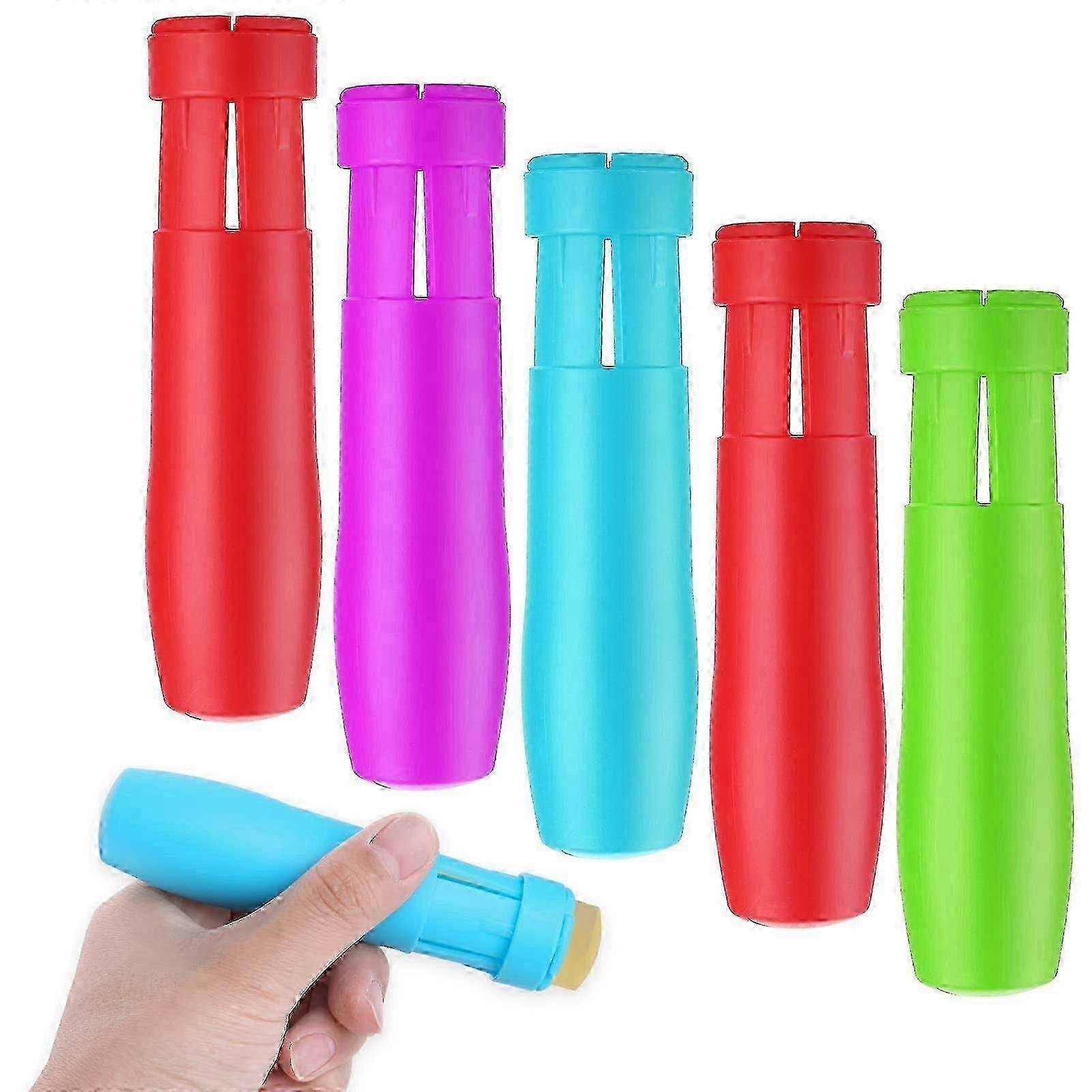 5 Pieces Sidewalk Chalk Holder, Colorful Plastic Chalk Holders Chalk Clip Blackboard Adjustable Random Colours-good