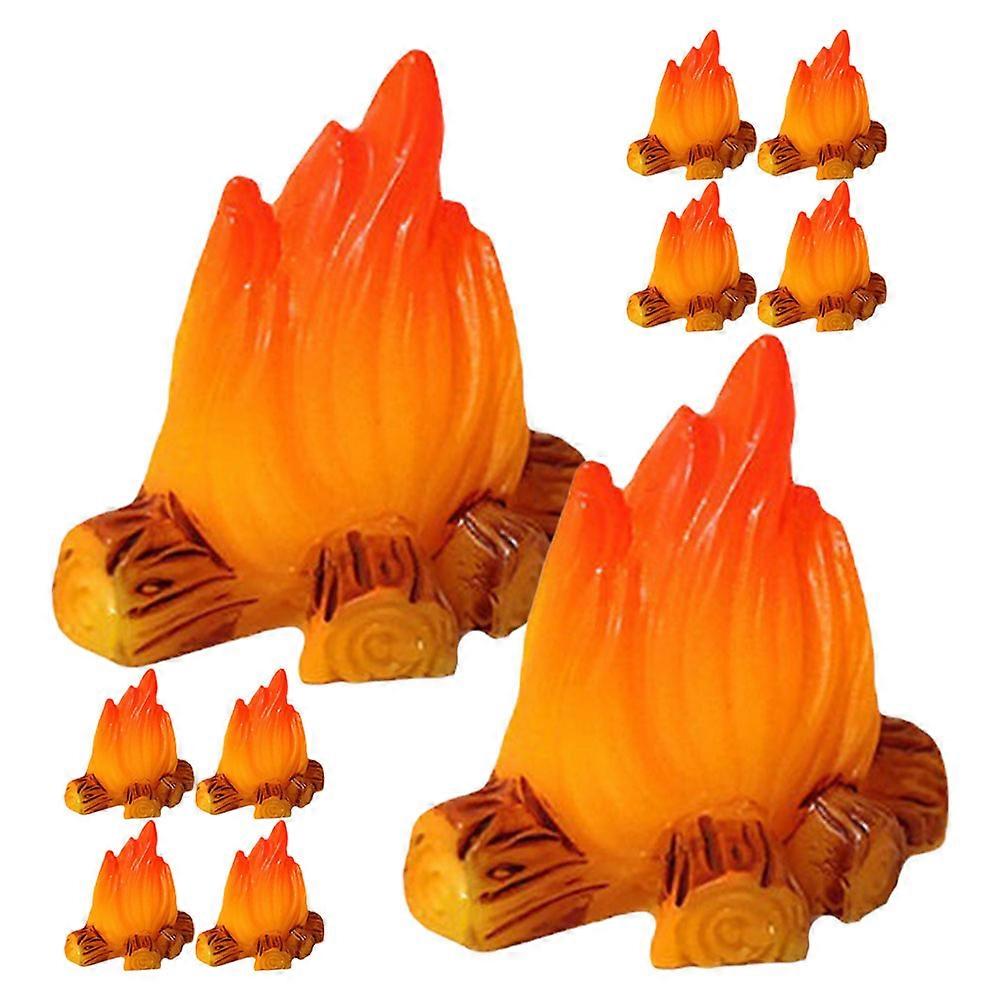 Fake Campfire Resin Model for Decoration 60Pcs Miniature Landscaping Props
