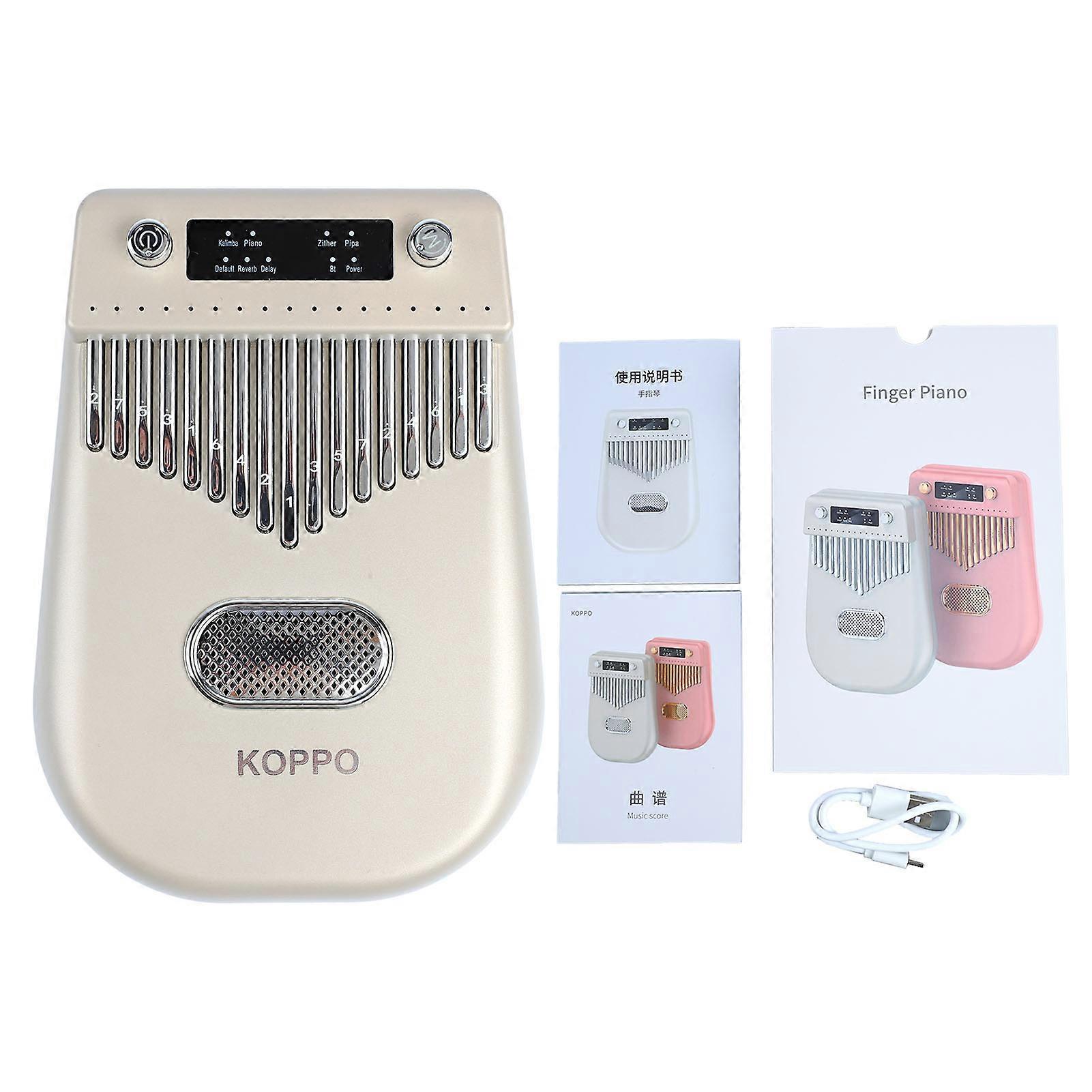 Kalimba électronique intelligent à 17 touches, piano à pouce portable avec partitions pour enfants, adultes et débutants, doré