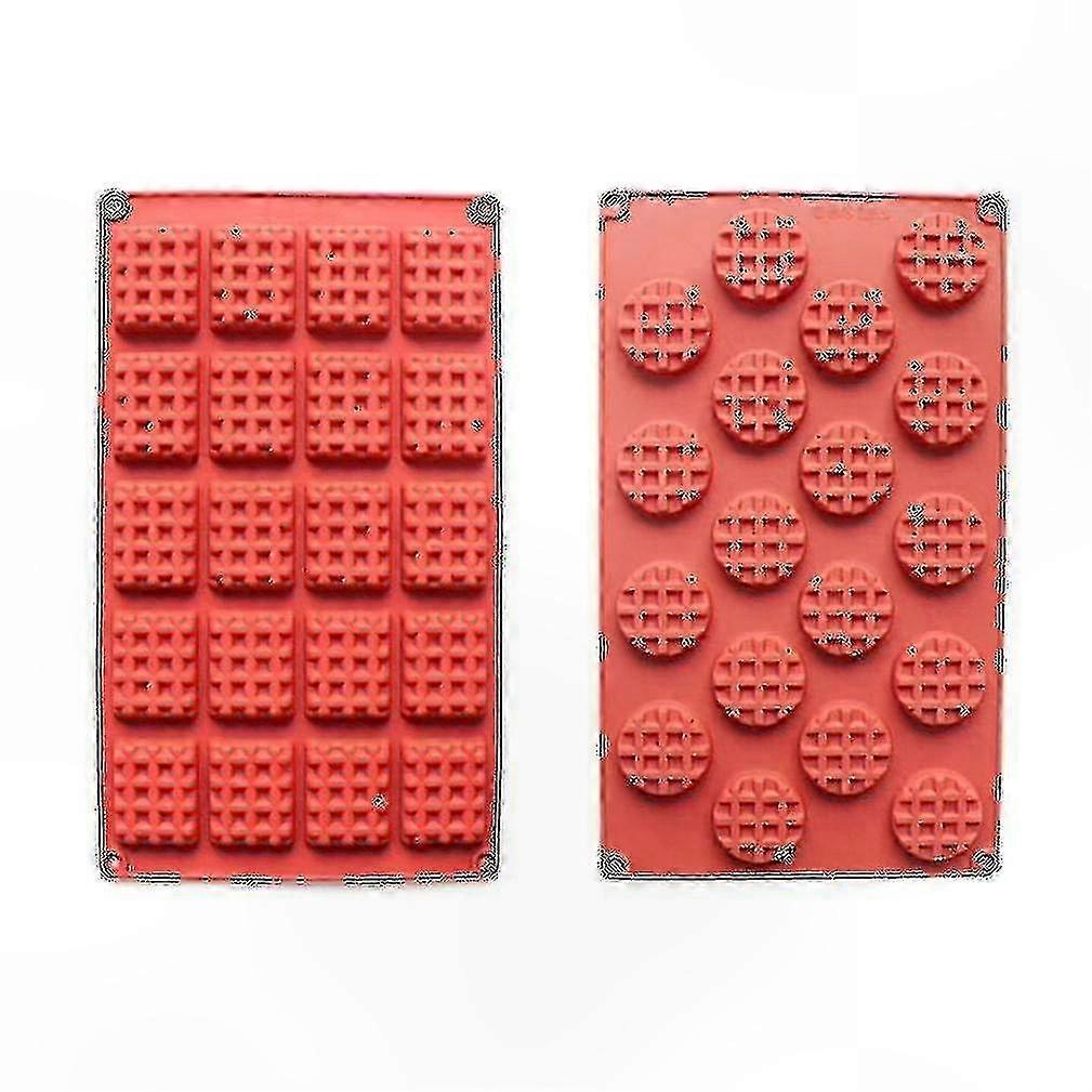2-Pack 18-Square Silicone Baking Mold for Waffles and Biscuits, Non-Stick, Durable