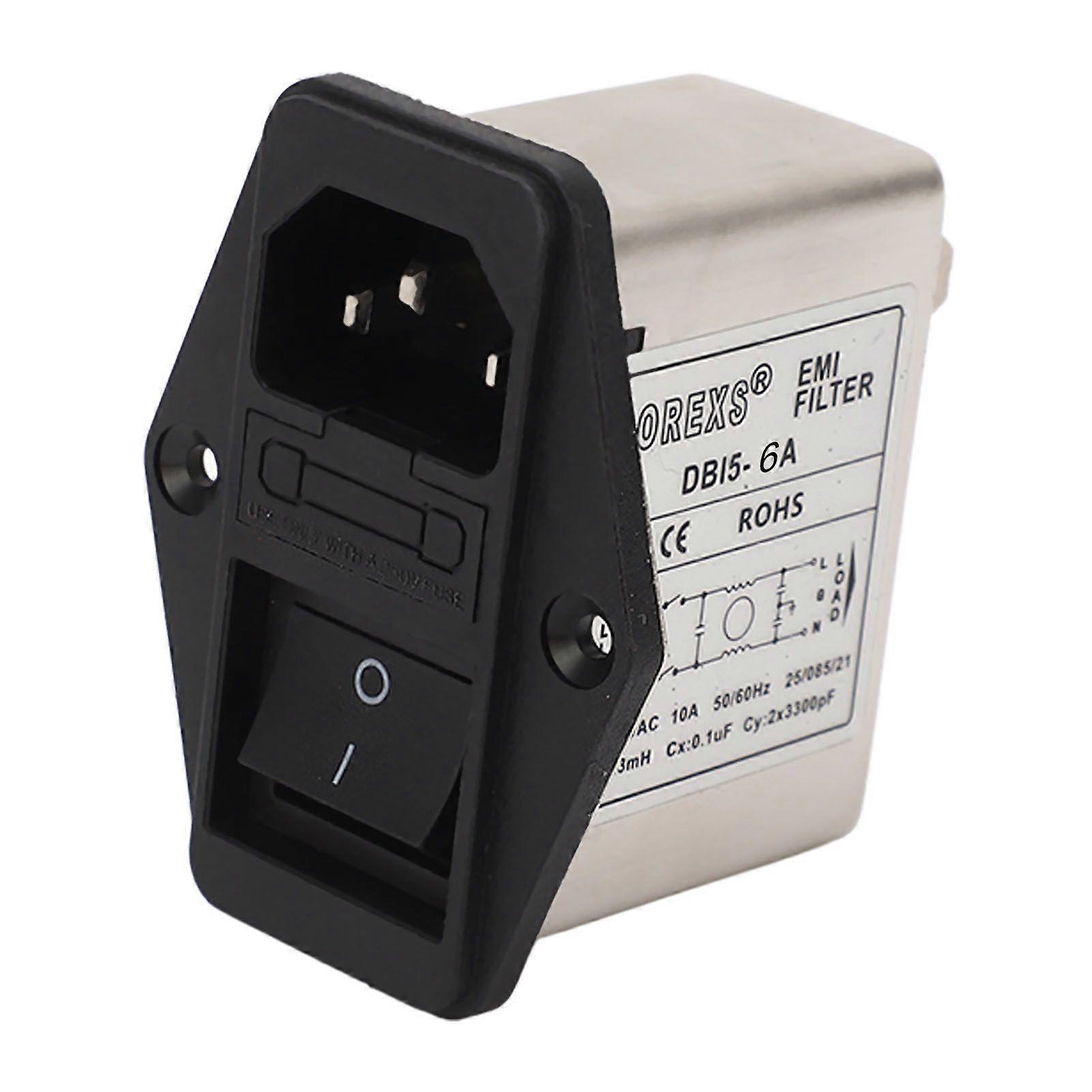 EMI Power Filter Single Phase IEC Socket Panel Power Line Filter Noise Suppressor for Medical Equipment AC115 250V