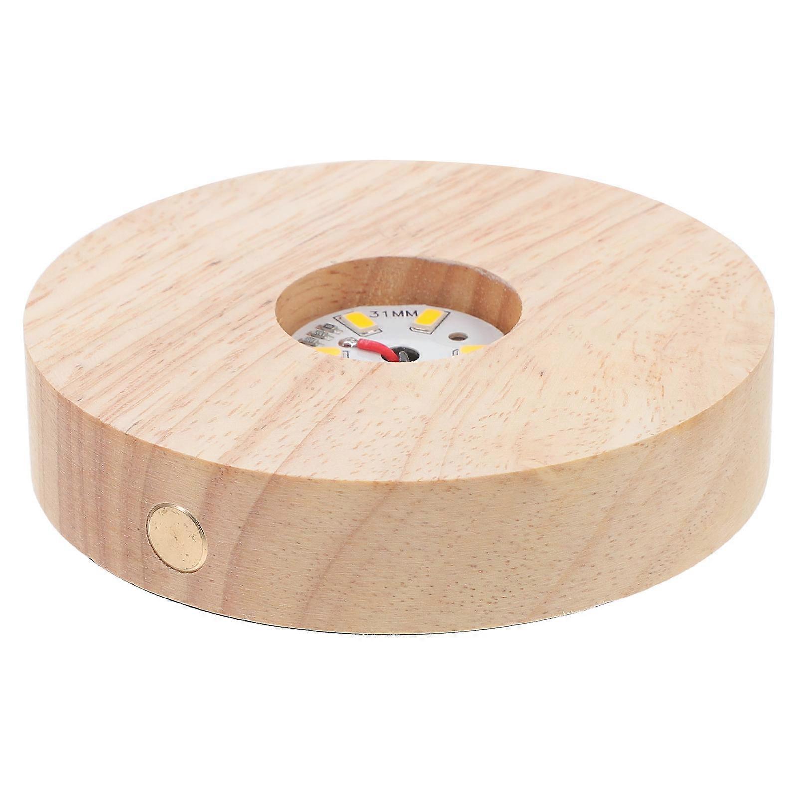 USB LED Light Base Wooden Display Stand for Holding 3Sets Crystal Sphere