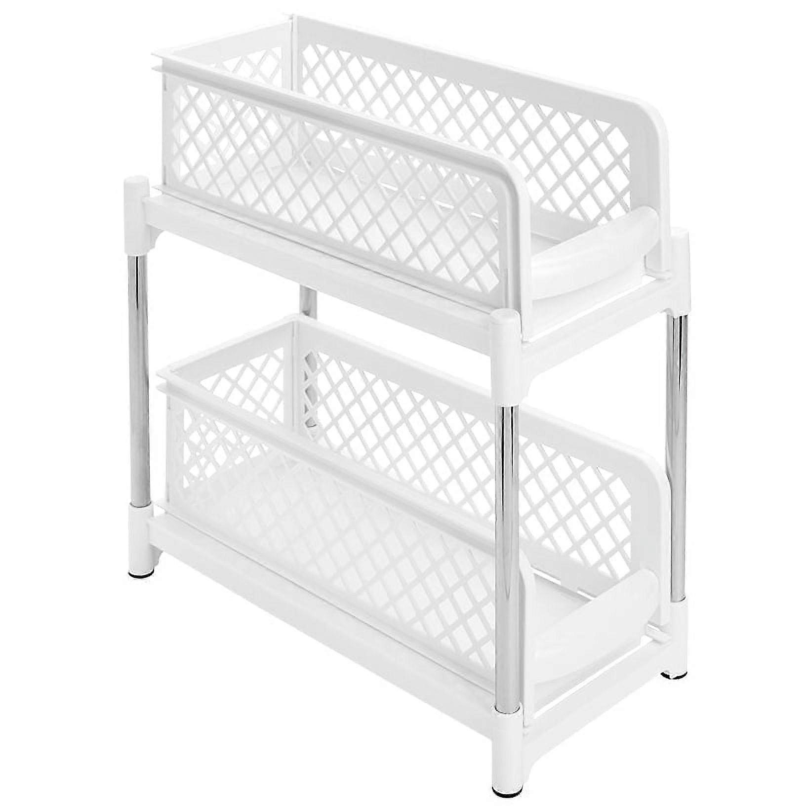 2-Tier Sliding Cabinet Baskets - 6" White