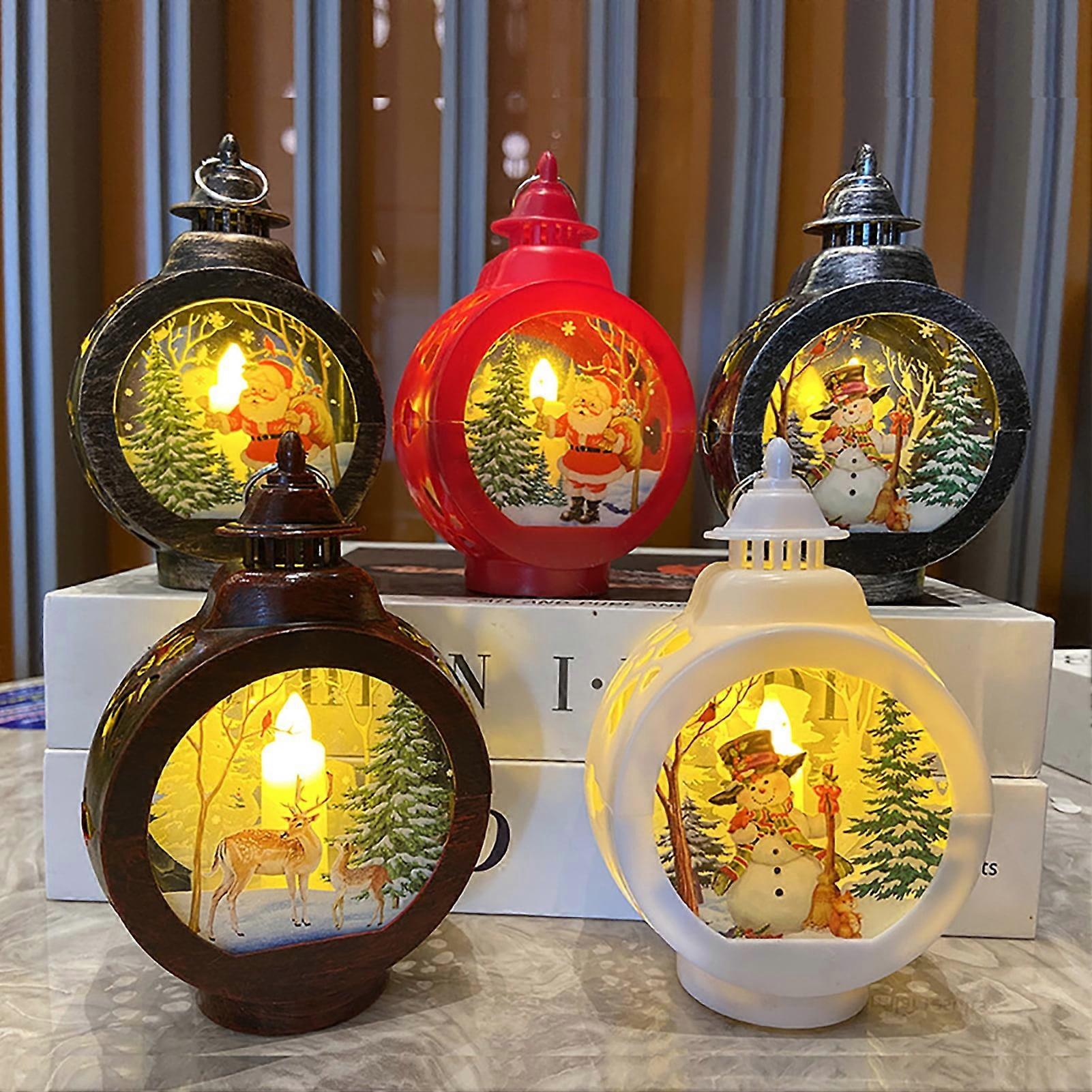 Sunjoy Tech LED Night Lamp, Snowman & Elk Print, Non-Glaring Shatterproof Plastic, Compatible with Xmas Home Decor
