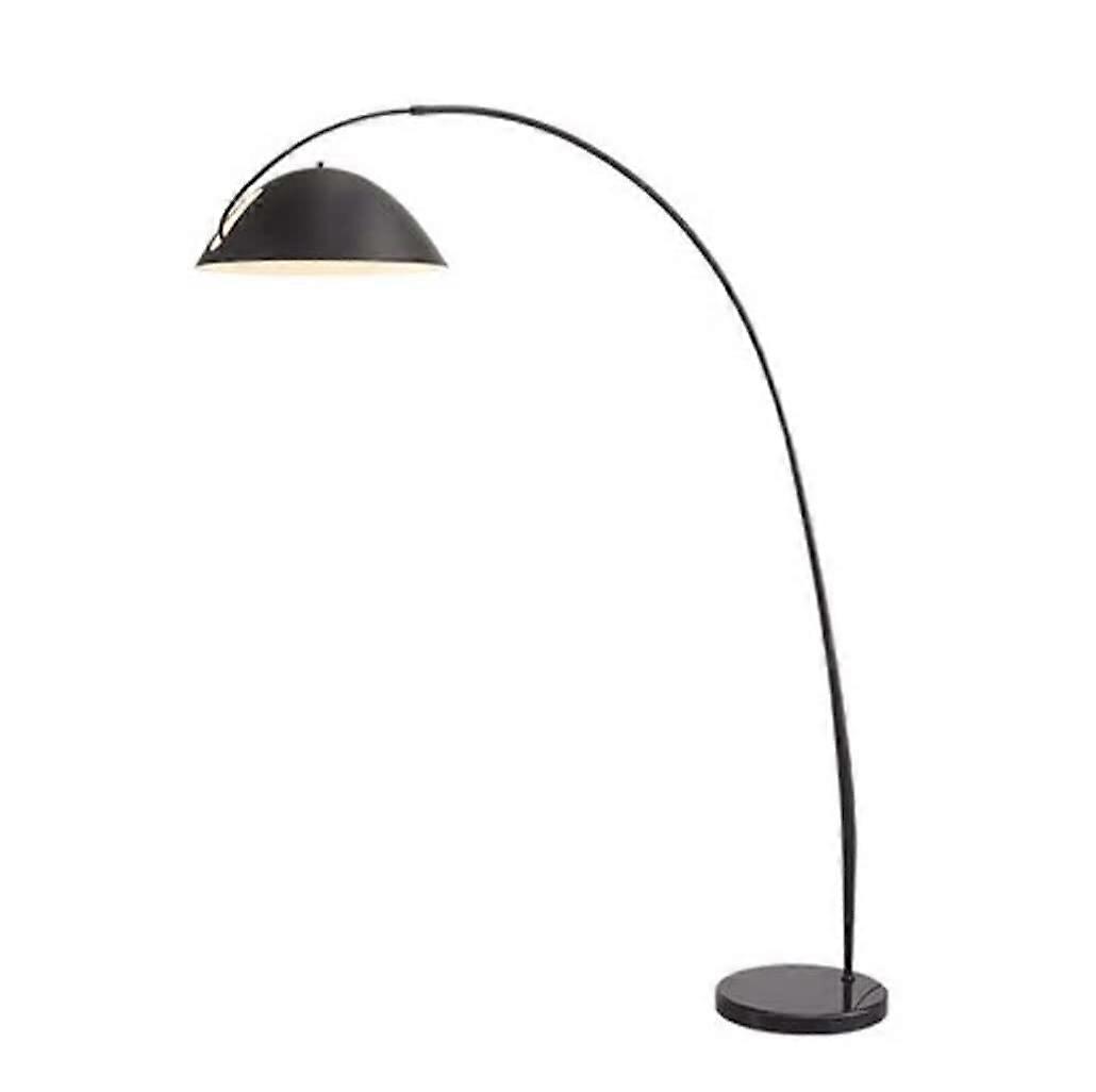 Floor Lamp Arc With Marble Base, Black, Contemporary Overhanging Standing Light For Living Room/Bedroom/Office