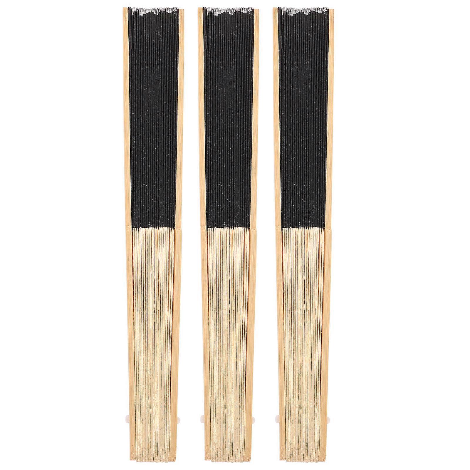Bamboo Folding Hand Fan Blank Bamboo Hand Fan for Decoration Use 3Pcs