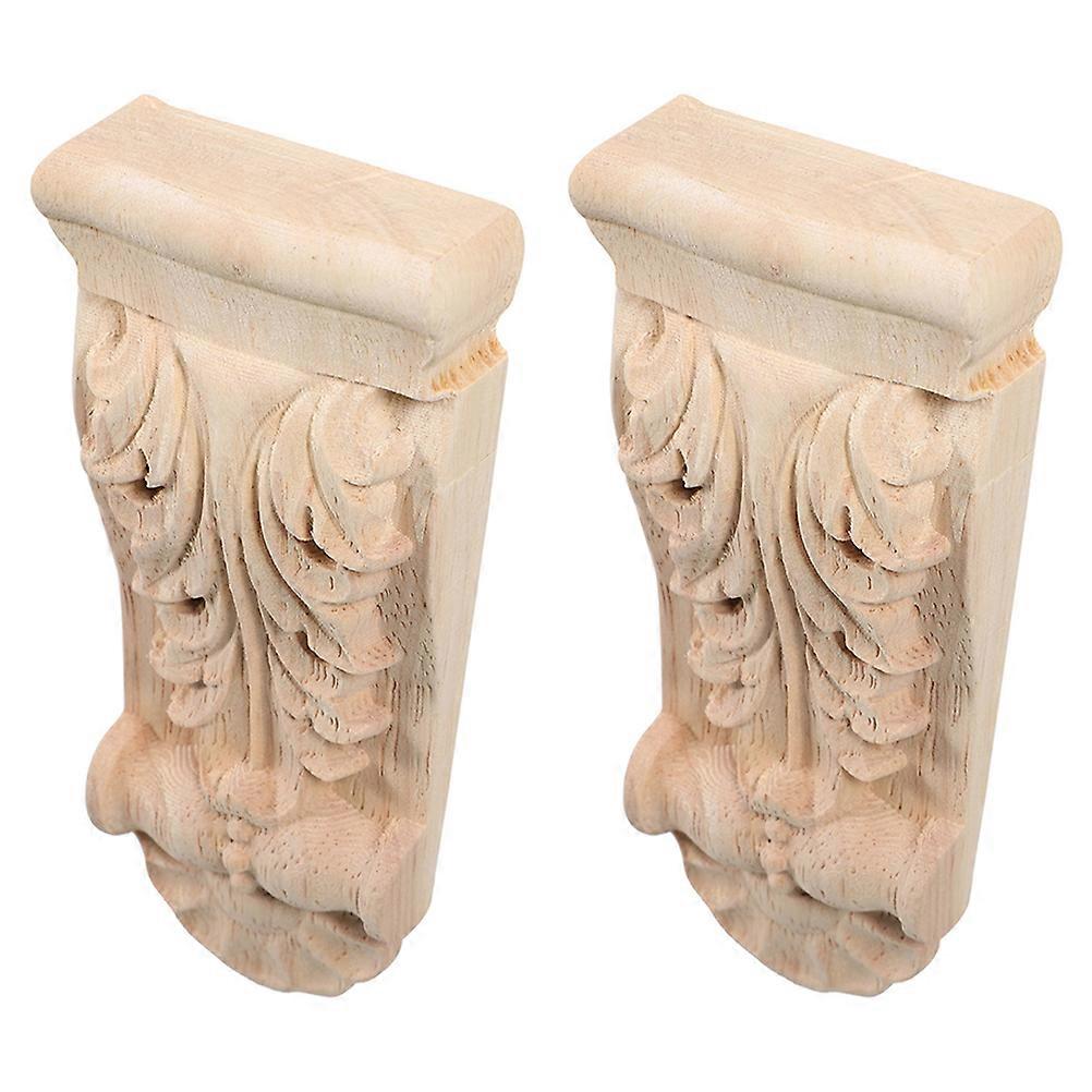 Carved Wooden Embellishments 4 Pcs Rectangular Corbels For Furniture Decoration Professional Installation 12X5.5X2CM Durable Material