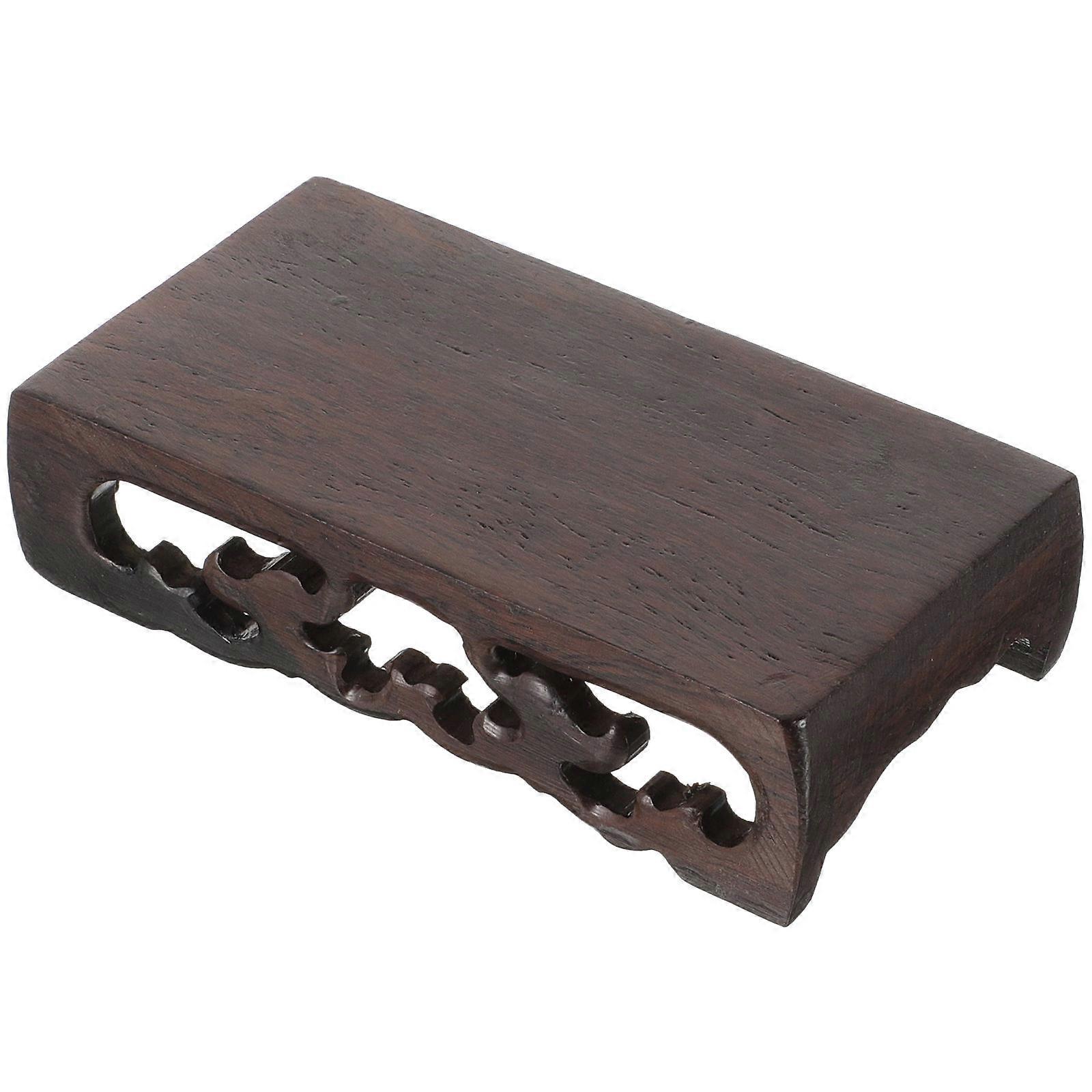 Rustic Rectangular Vase Stand Ideal For Plant Display And Storage Coffee Color Wooden Base 3Pcs