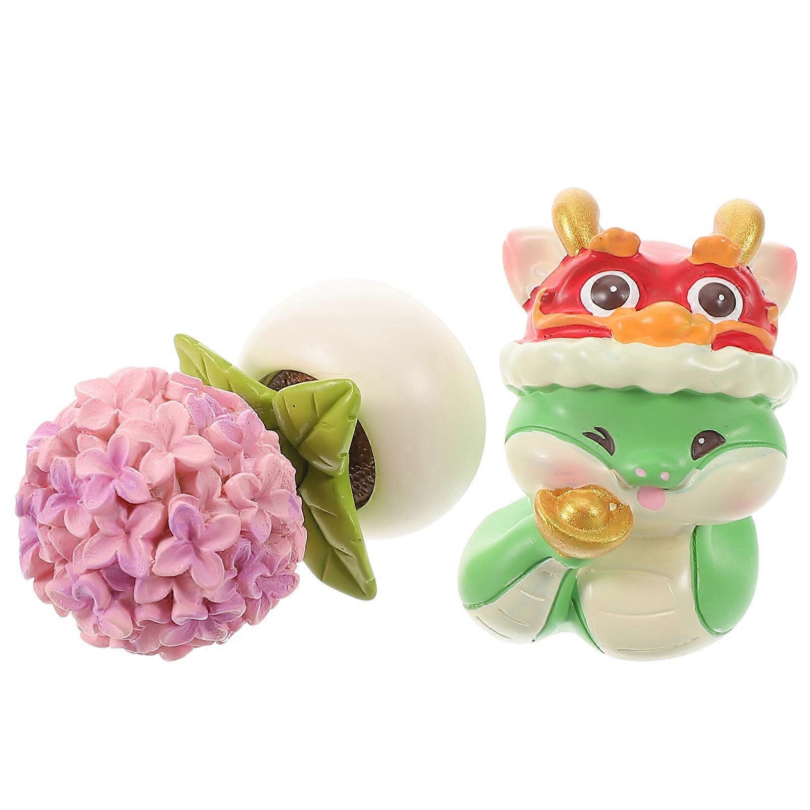 Chinese Zodiac Snake Figurines for Car Dashboard 10Pcs Resin Ornaments