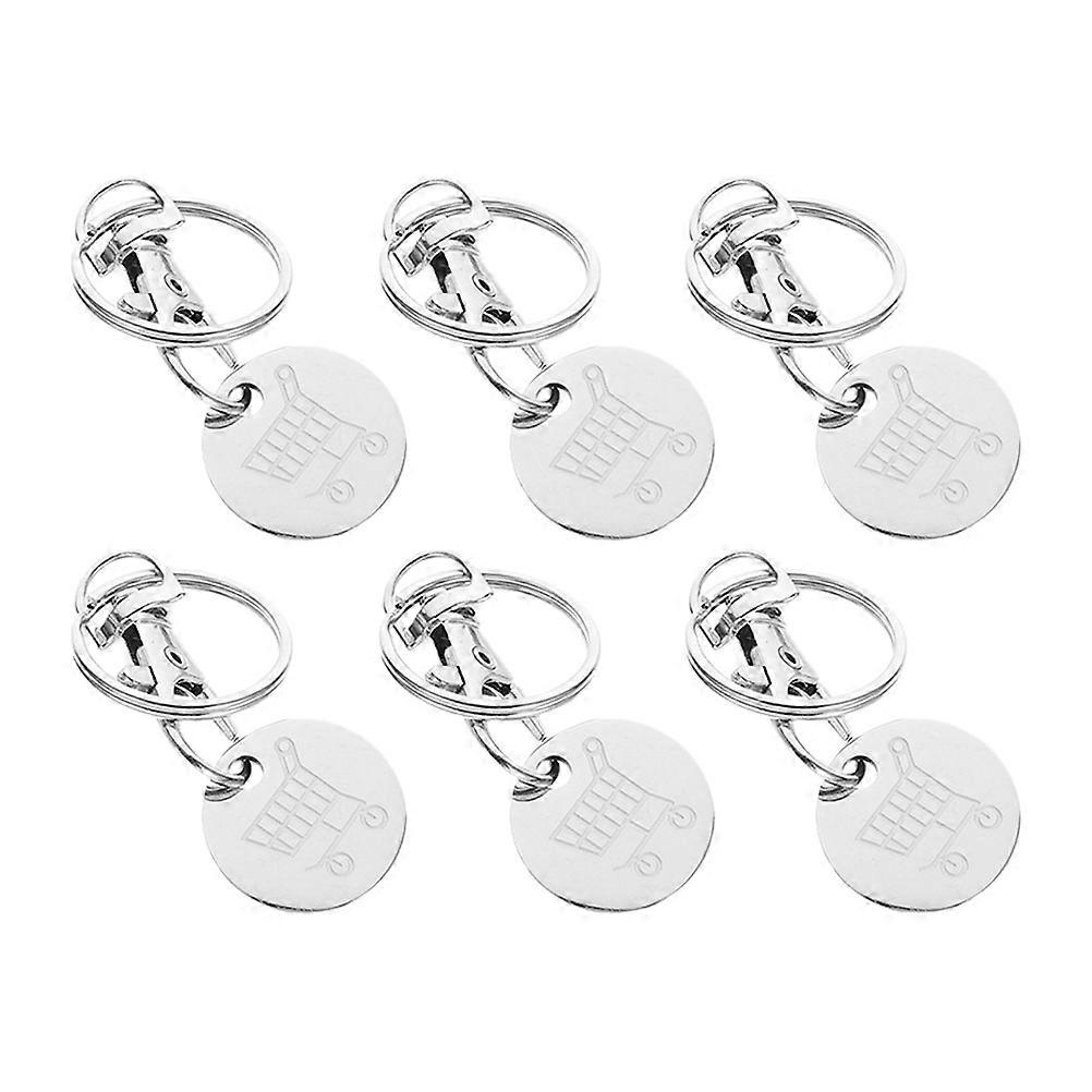 Metal Trolley Tokens Keyring Small Keychain For Shopping Cart Friends 30Pcs