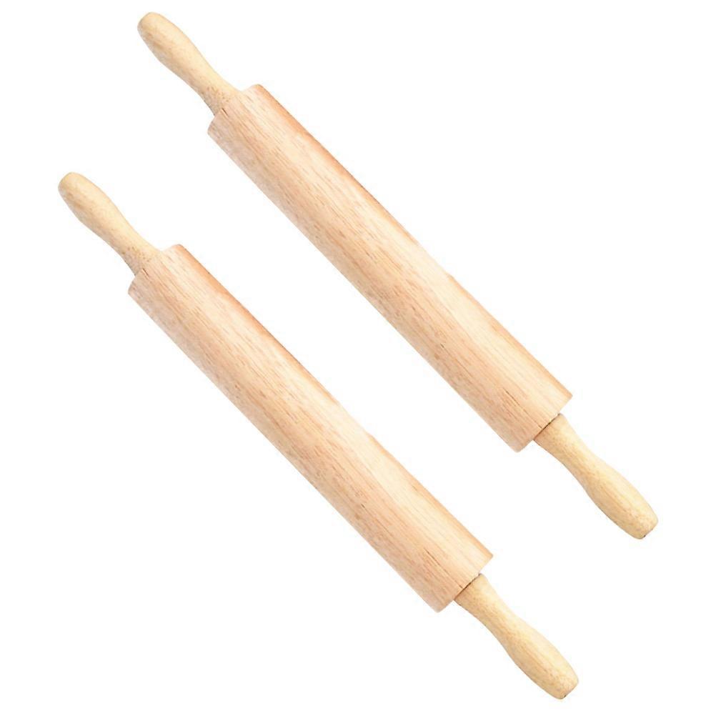 Light Yellow Kitchen Baking Rolling Pin 47x6cm For Professional Bakers Featuring Comfortable Grip 4Pcs
